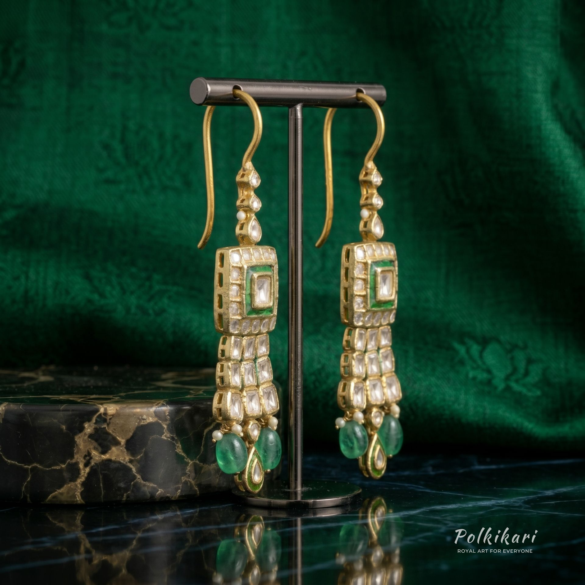 Verandah Columns Lab Grown Polki Earrings