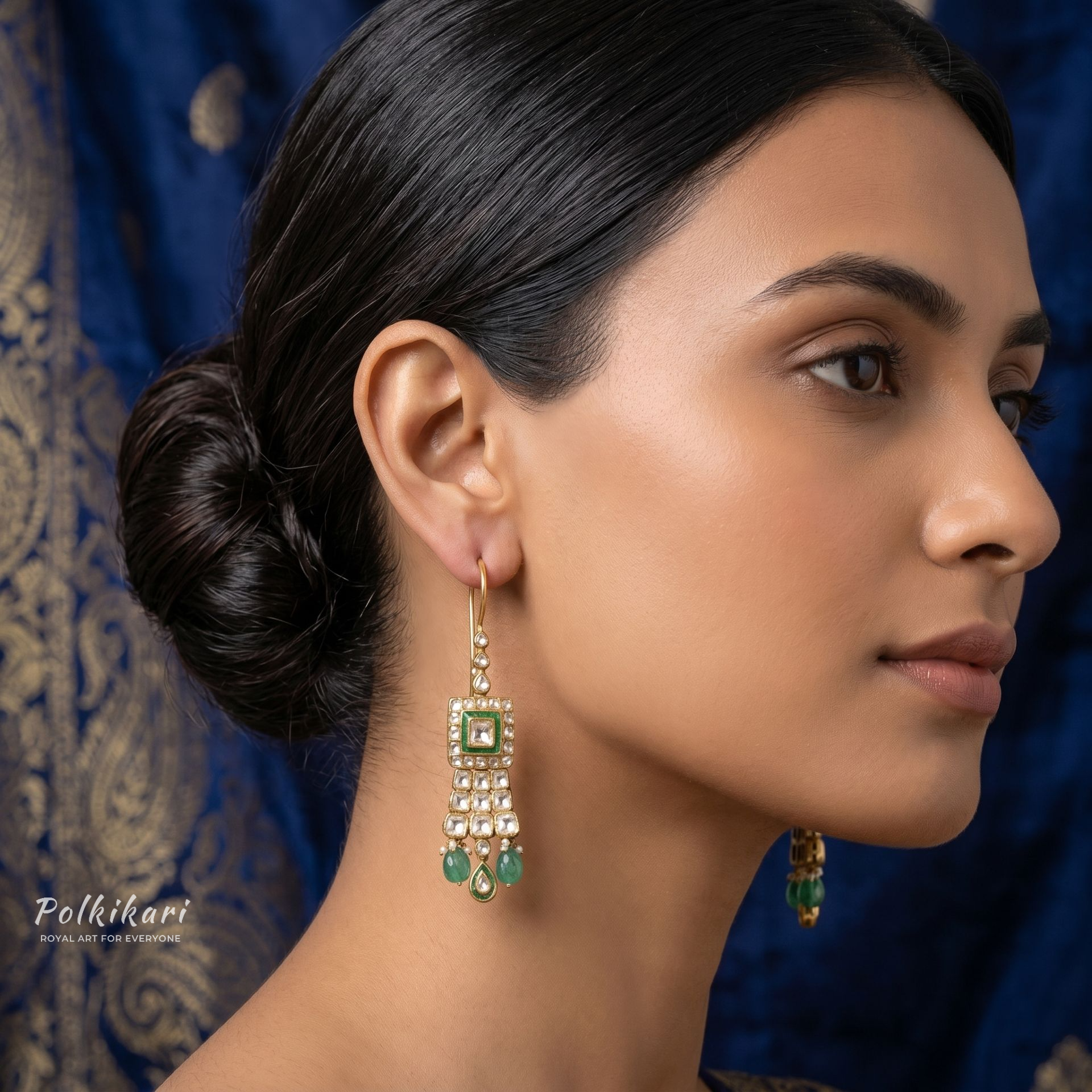 Verandah Columns Lab Grown Polki Earrings