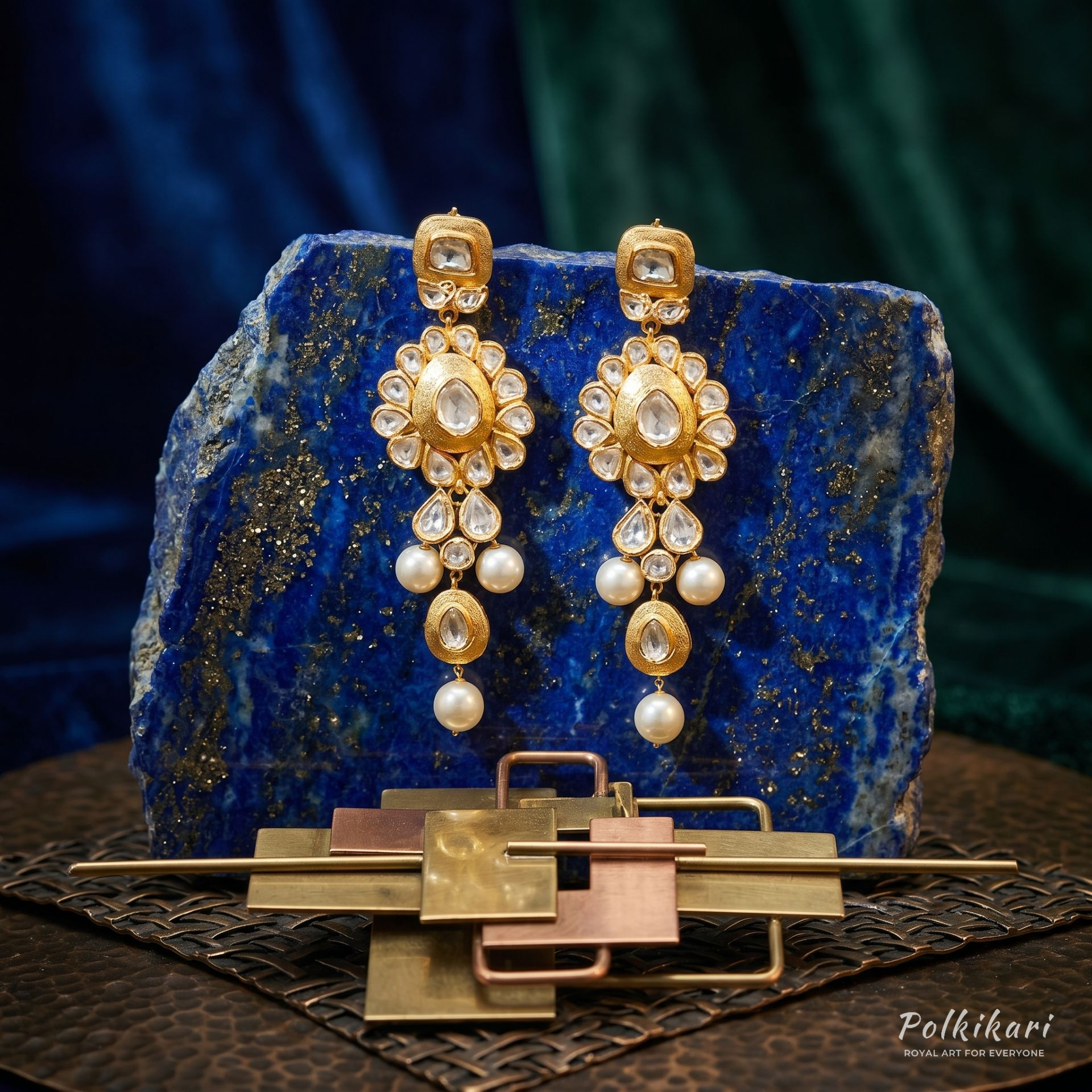 Grand Flora Lab Grown Polki Earrings