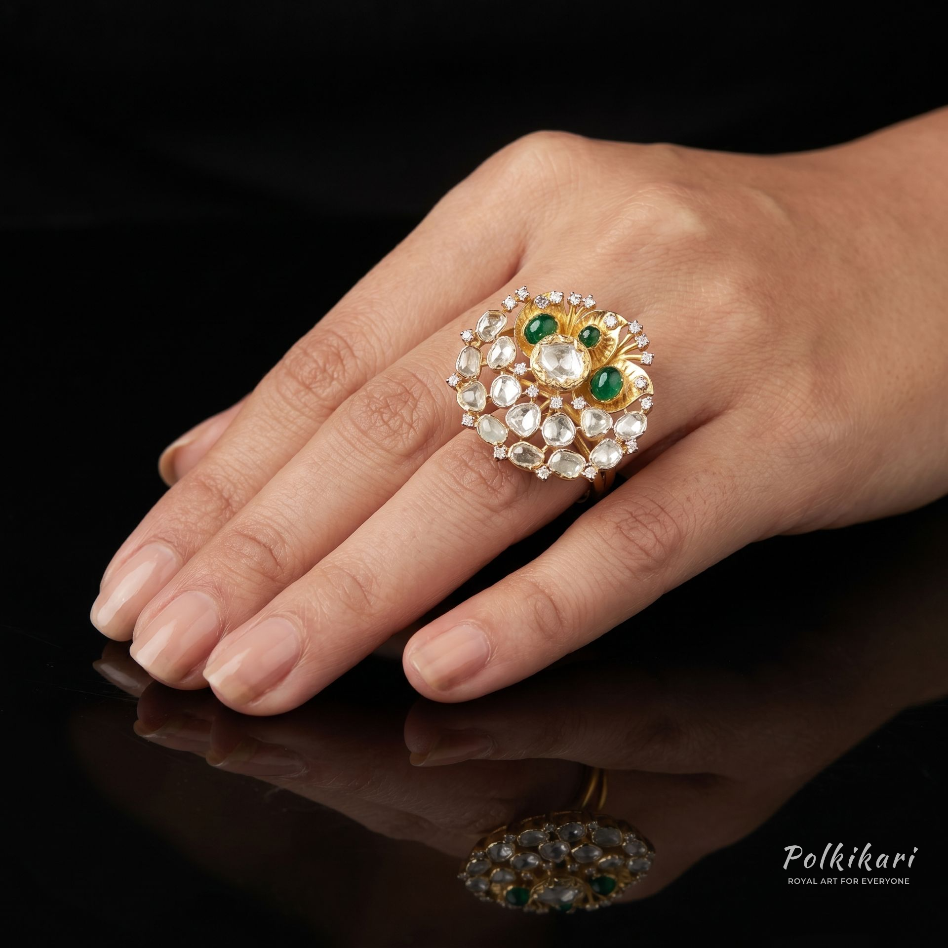 Emblem Cocktail Lab Grown Polki Ring