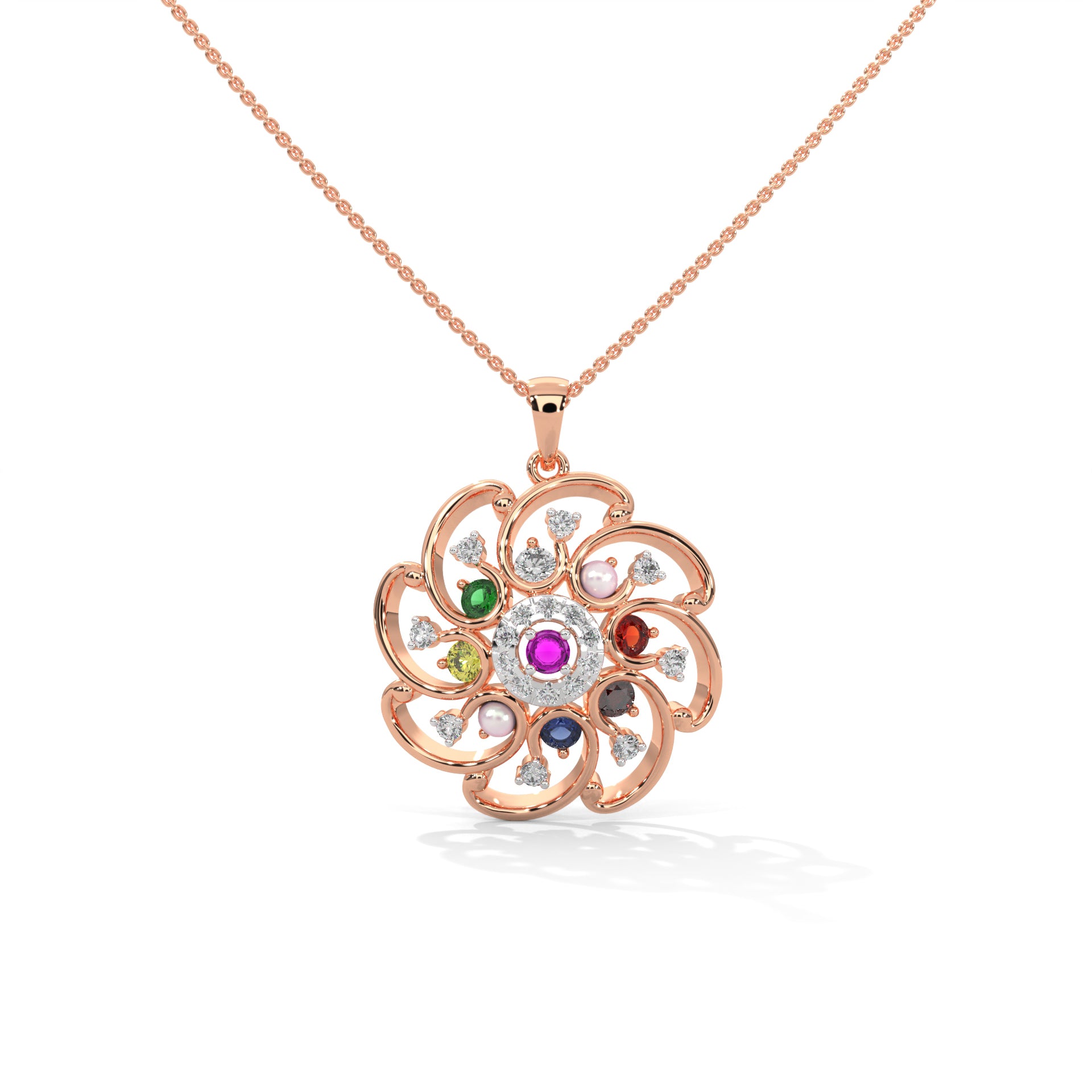 Cosmic Blossom Lab Grown Diamond Pendant