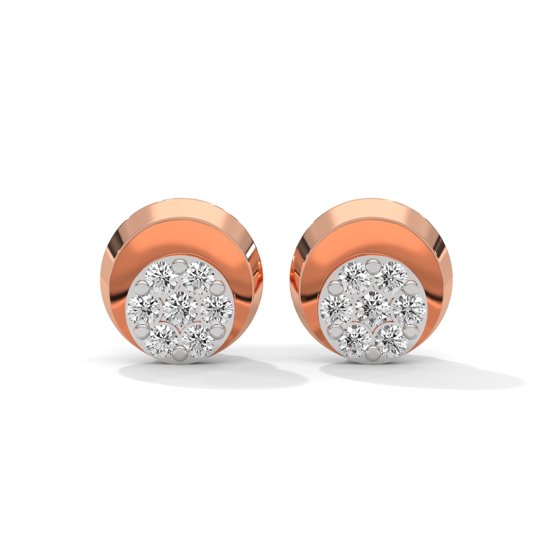 Radiant Cluster Lab Grown Diamond Stud Earrings