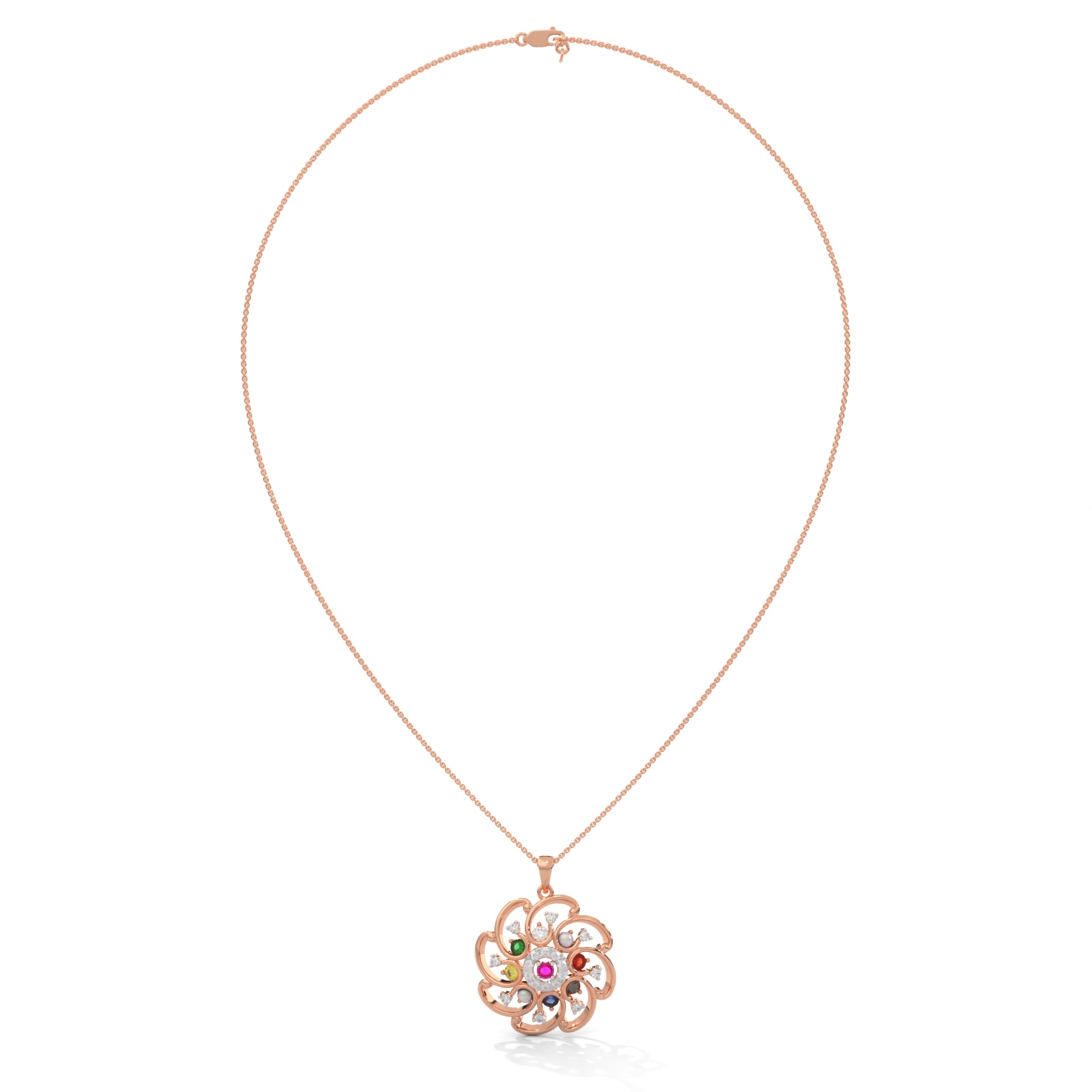 Cosmic Blossom Lab Grown Diamond Pendant