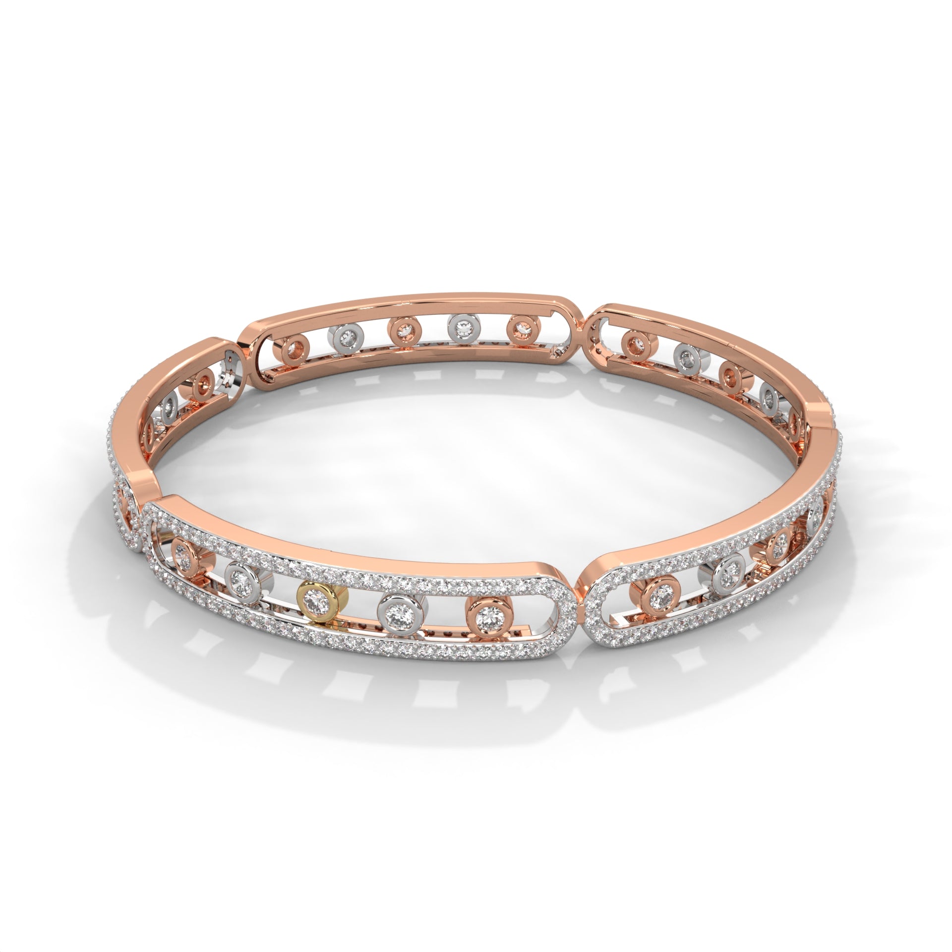 Harmony Tricolor Lab Grown Diamond Bangle