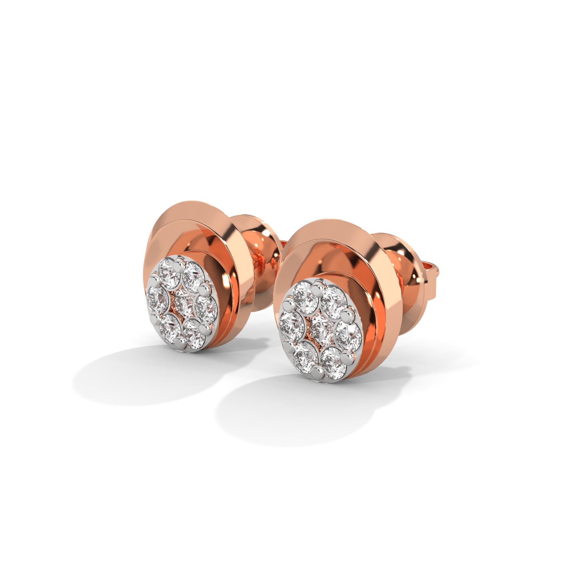 Radiant Cluster Lab Grown Diamond Stud Earrings