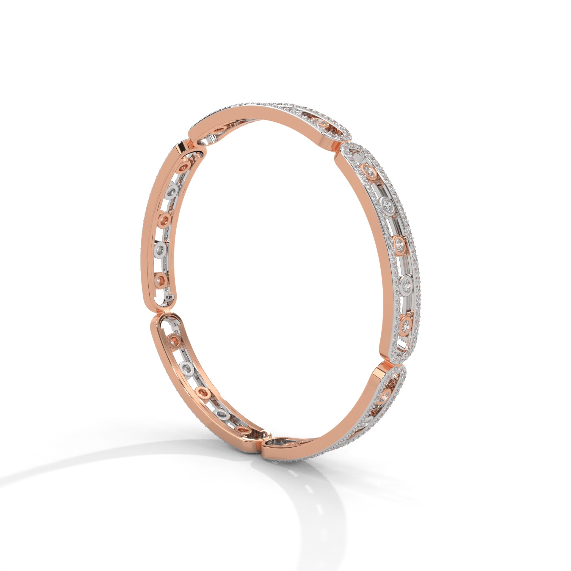 Harmony Tricolor Lab Grown Diamond Bangle