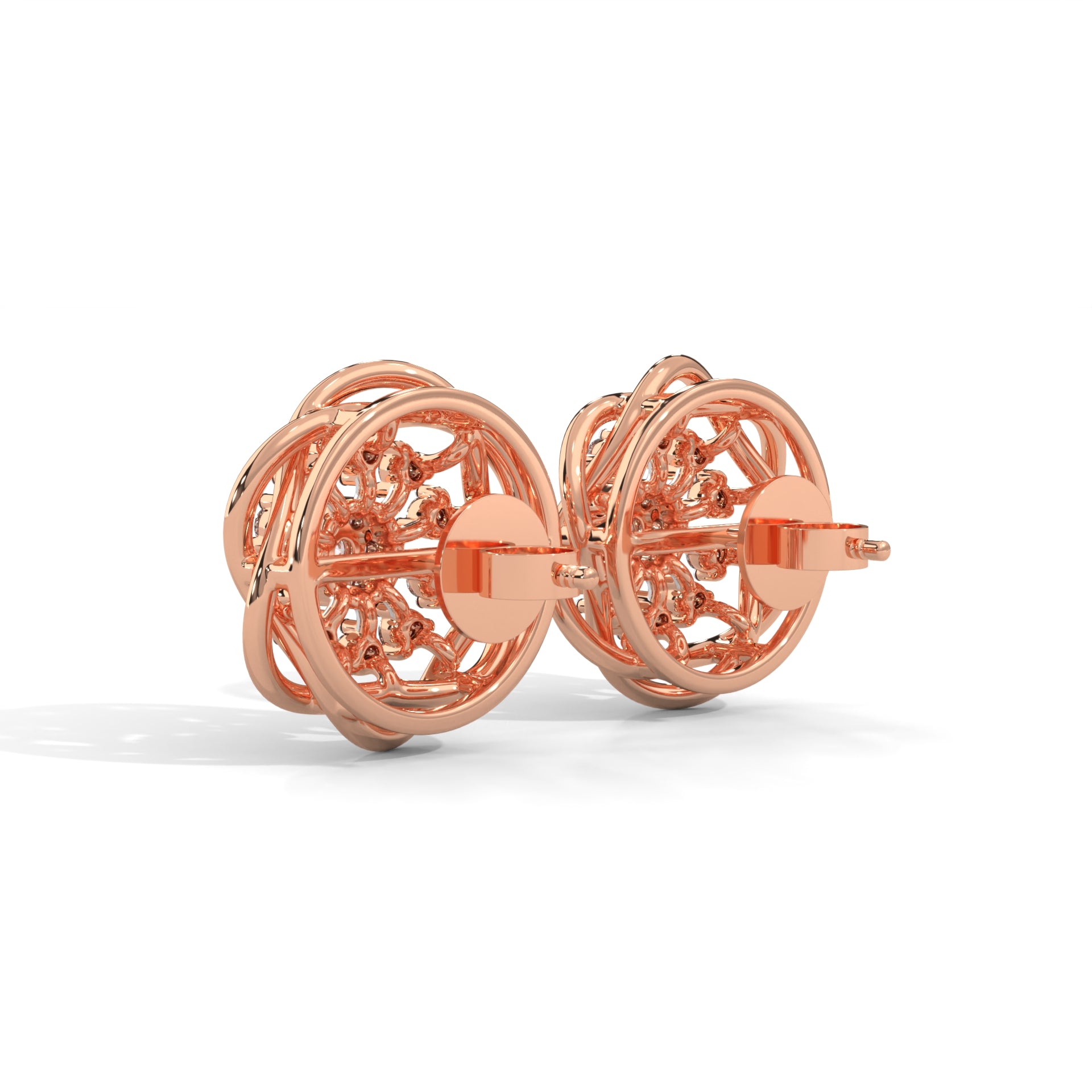 Radiant Blossom Lab Grown Diamond Stud Earrings