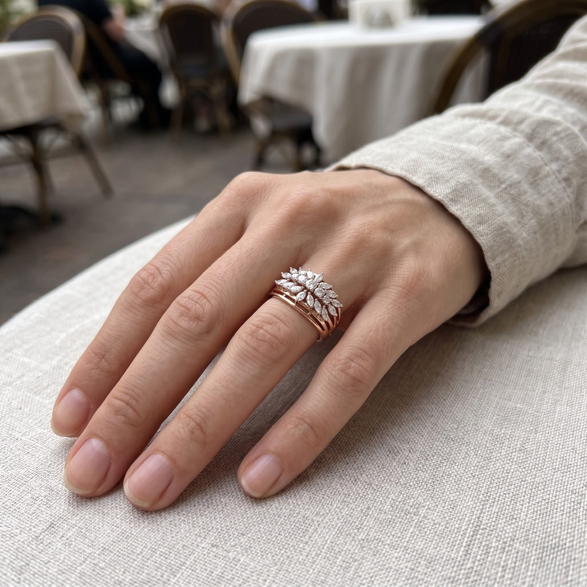 Serelle Floral Lab Grown Diamond Ring