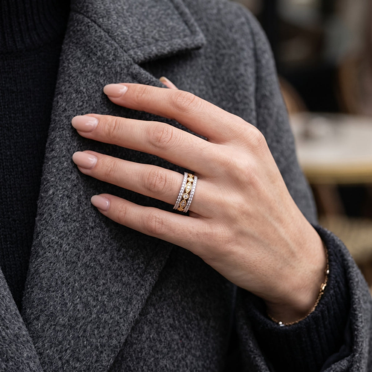 Zarevia Ornate Lab Grown Diamond Ring