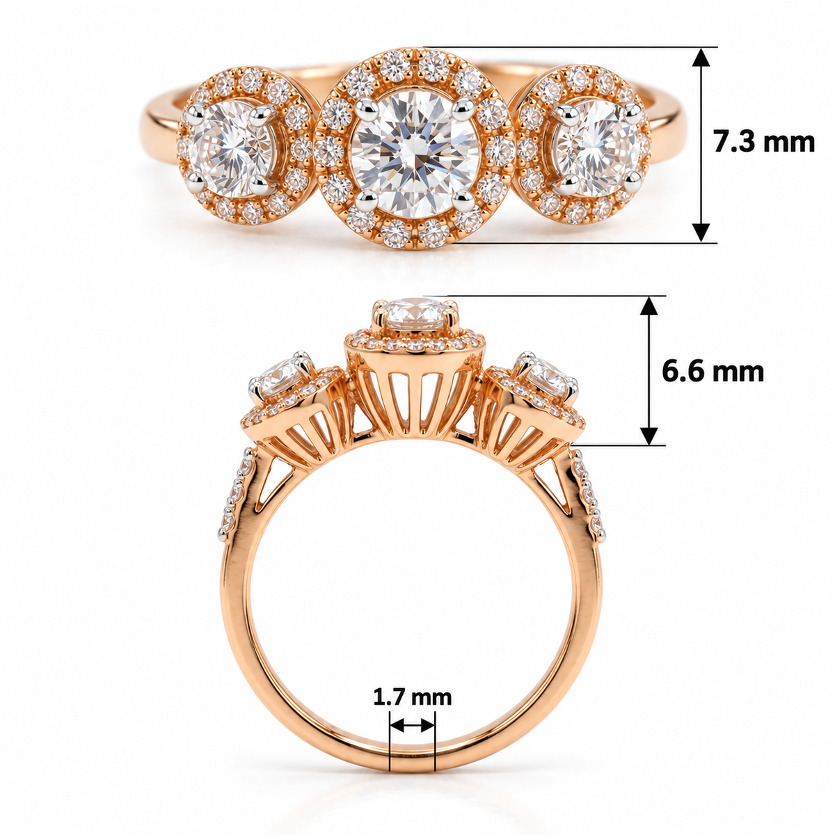 Veyra Triple Radiance Lab Grown Diamond Ring