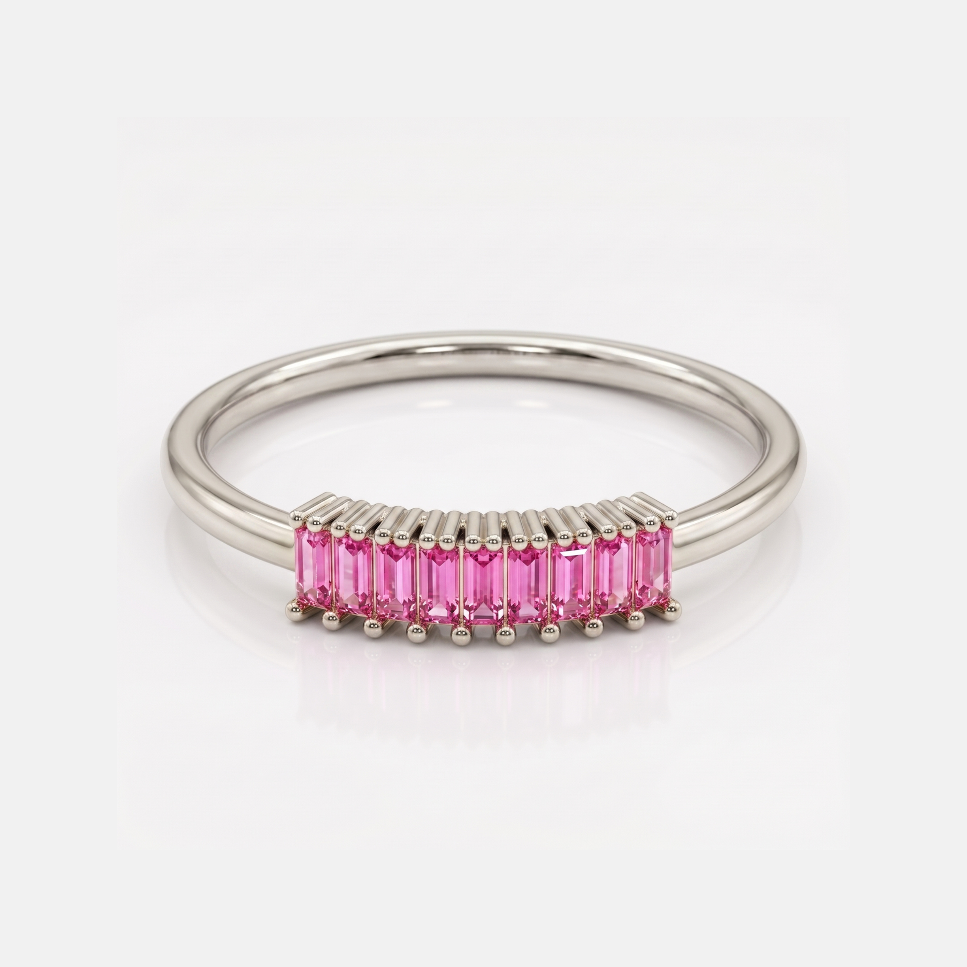 Gable Rail Platinum Plated Lab Grown Diamond Ring