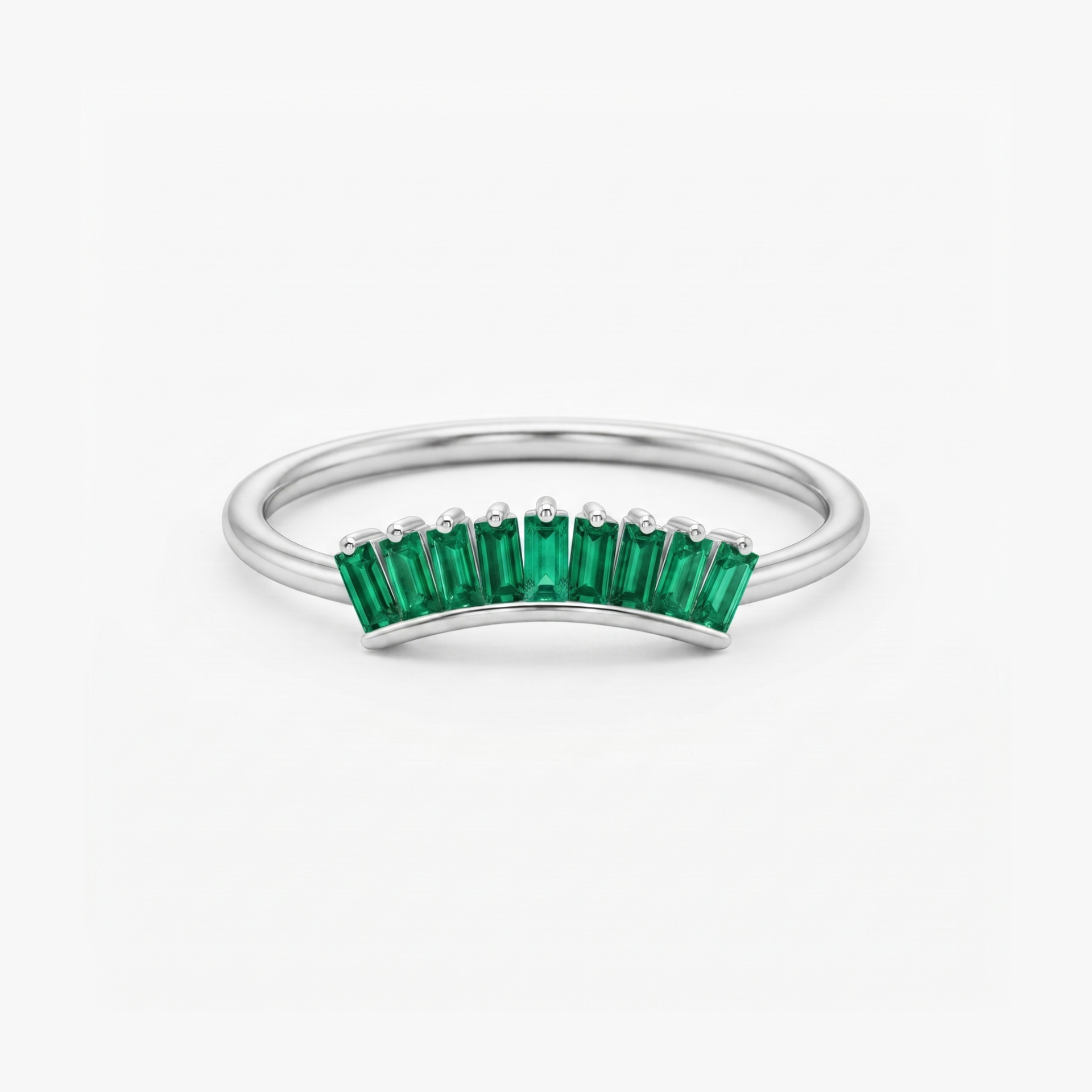 Deco Nesting Platinum Plated Lab Grown Diamond Ring