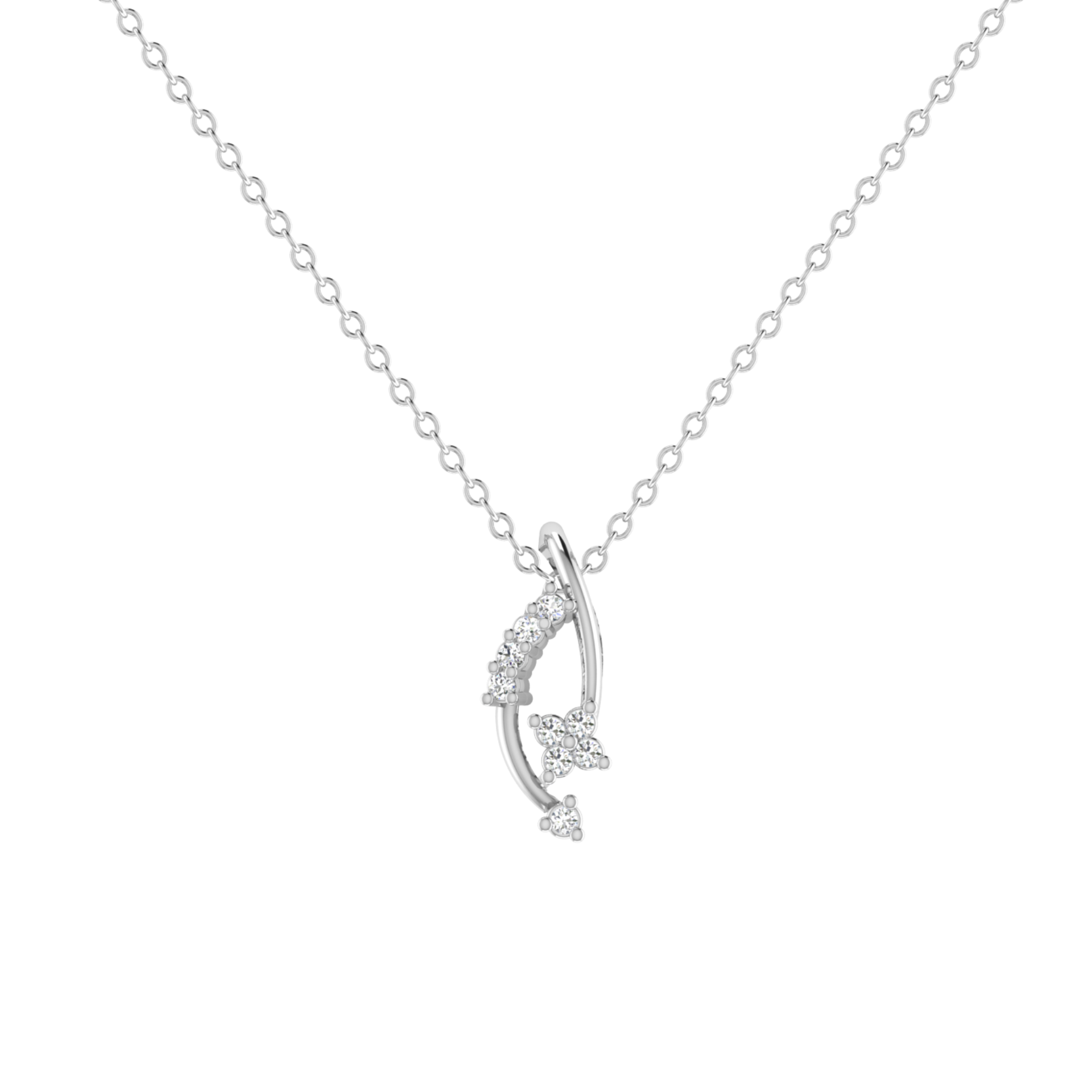 Star Crossed Platinum Plated Lab Grown Diamond Pendant