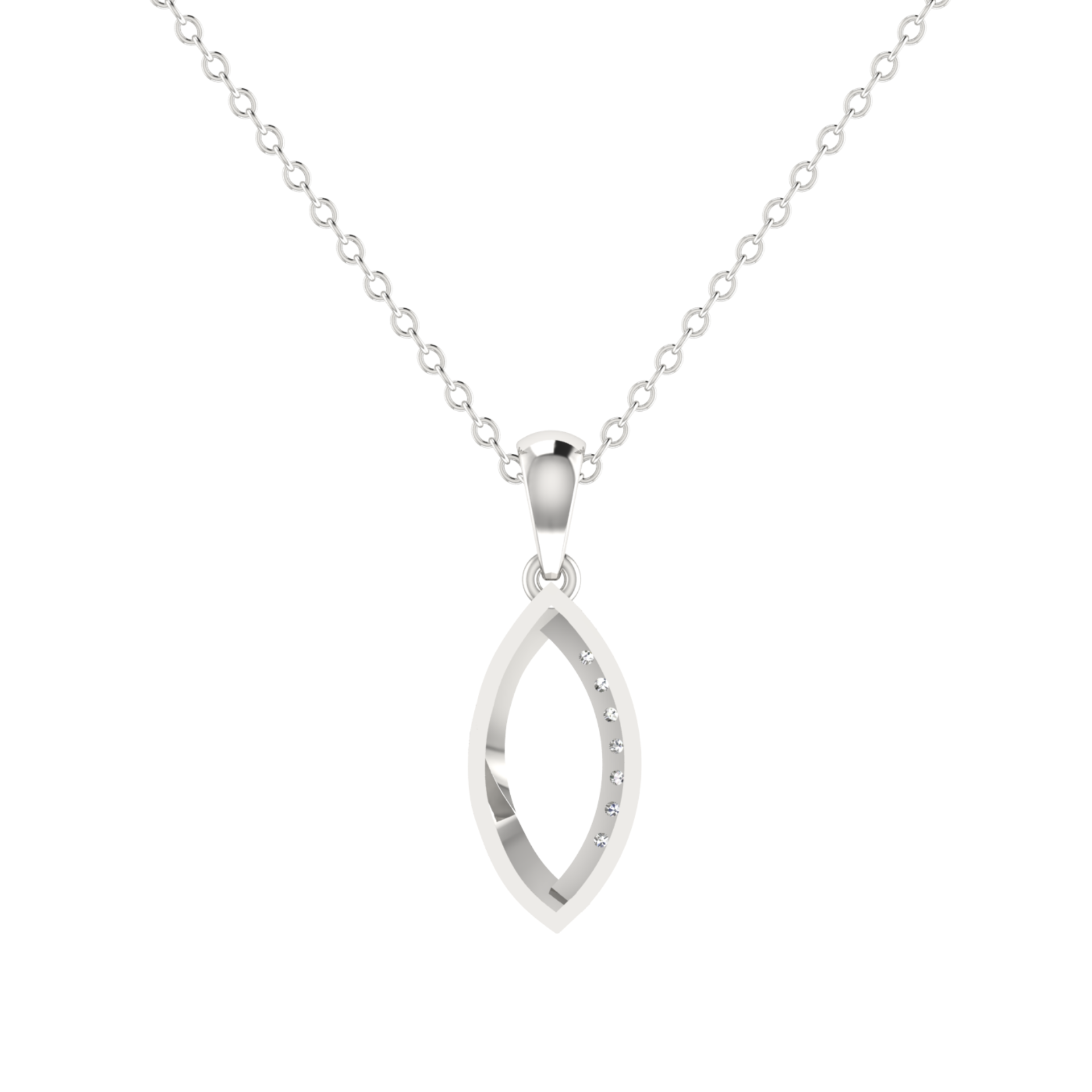Stratos Twist Platinum Plated Lab Grown Diamond Pendant