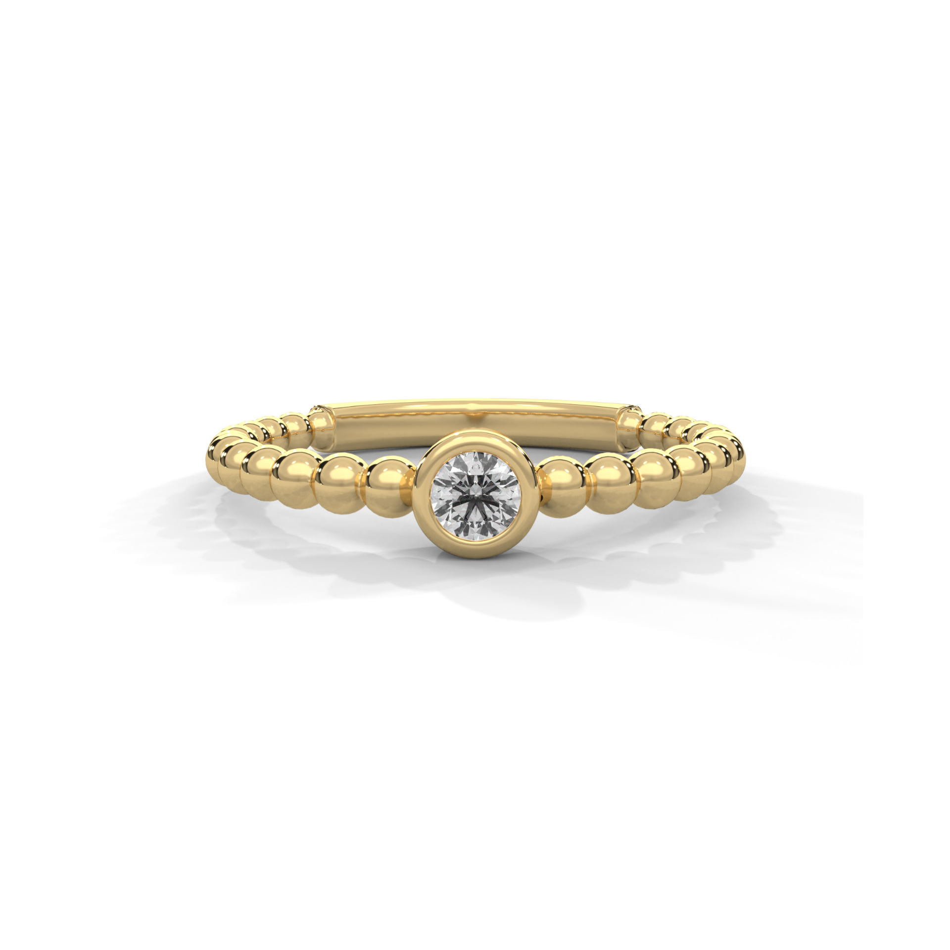 Beaded Lab Grown Diamond Ring