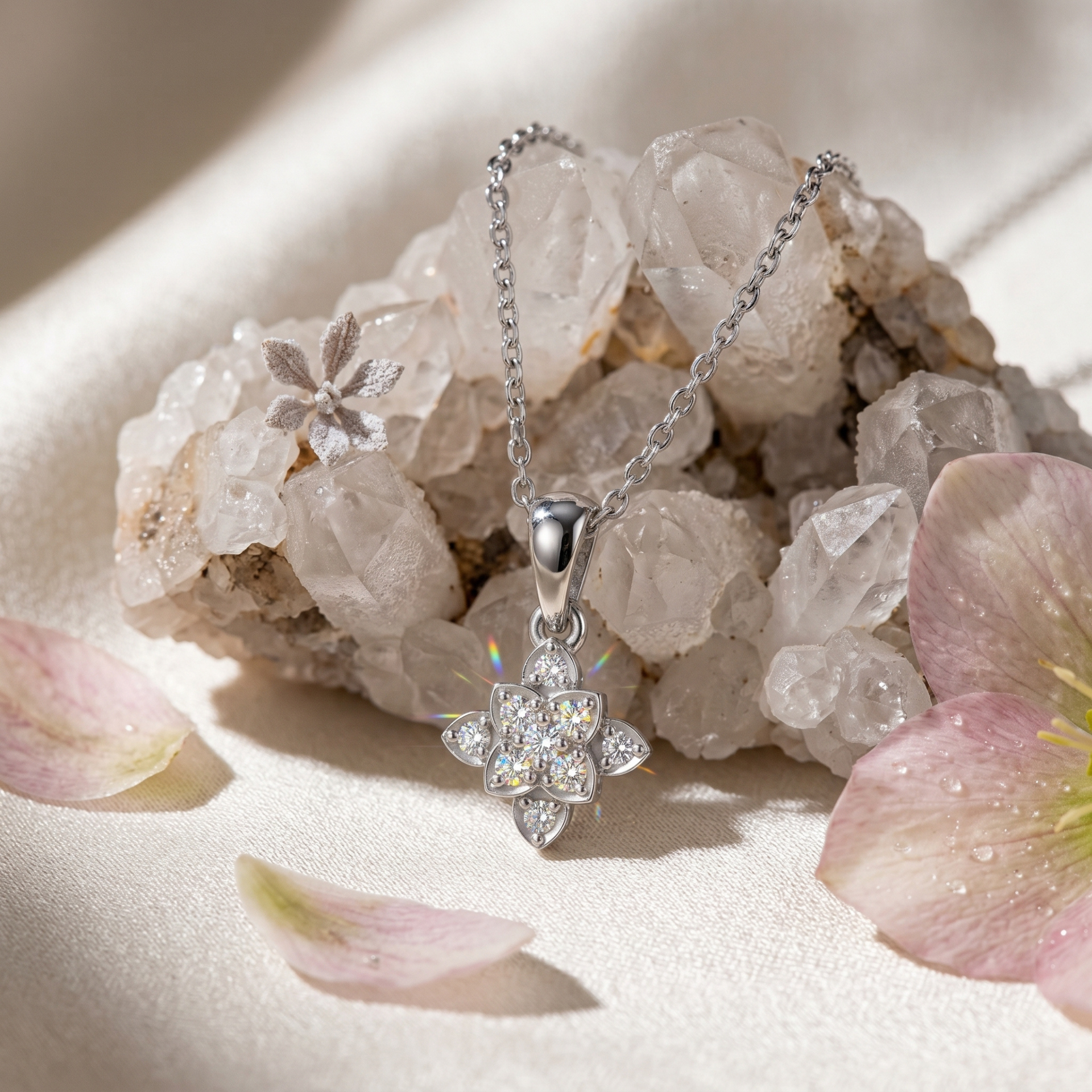 Sylphia Sacred Platinum Plated Lab Grown Diamond Pendant