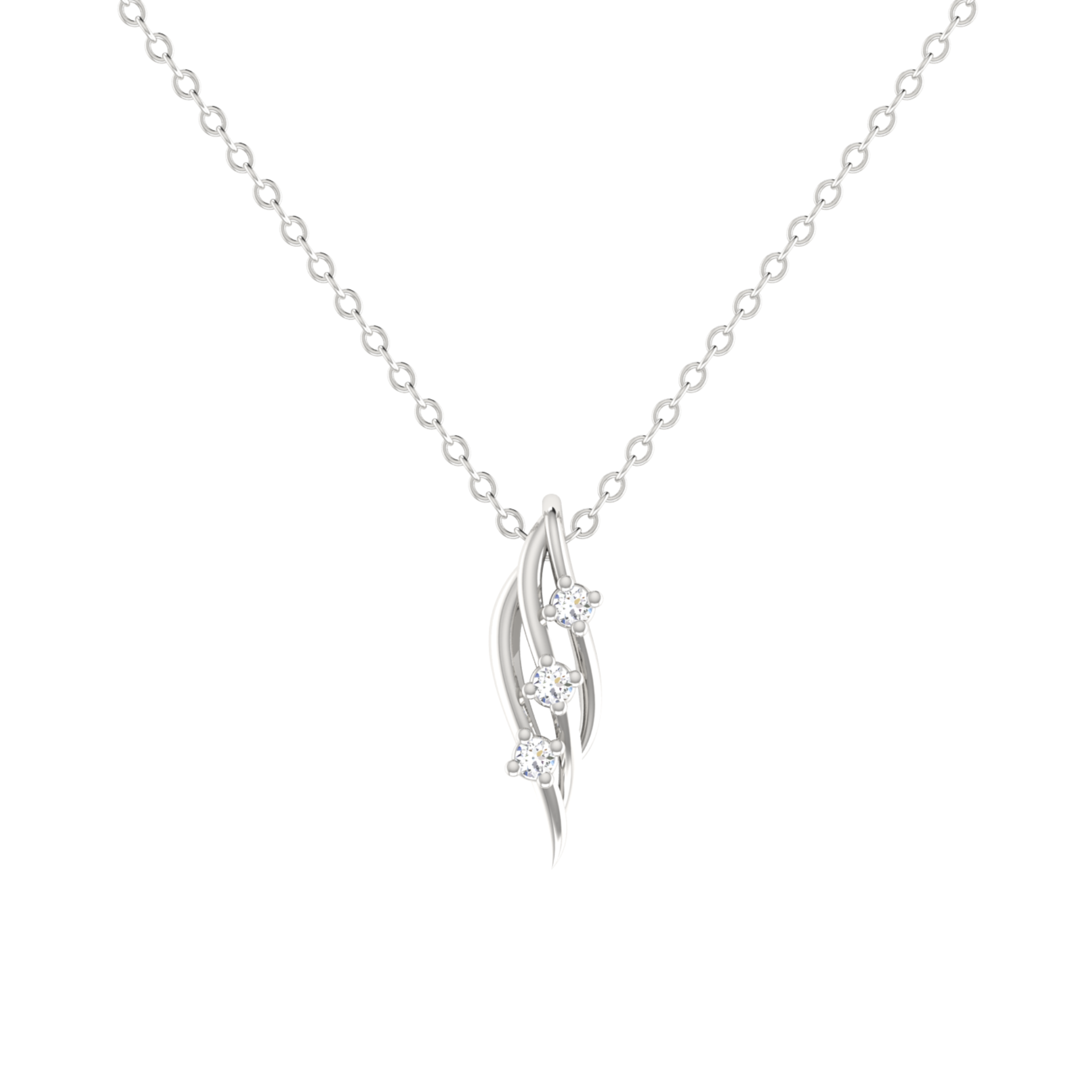 Amour Fluidity Platinum Plated Lab Grown Diamond Pendant