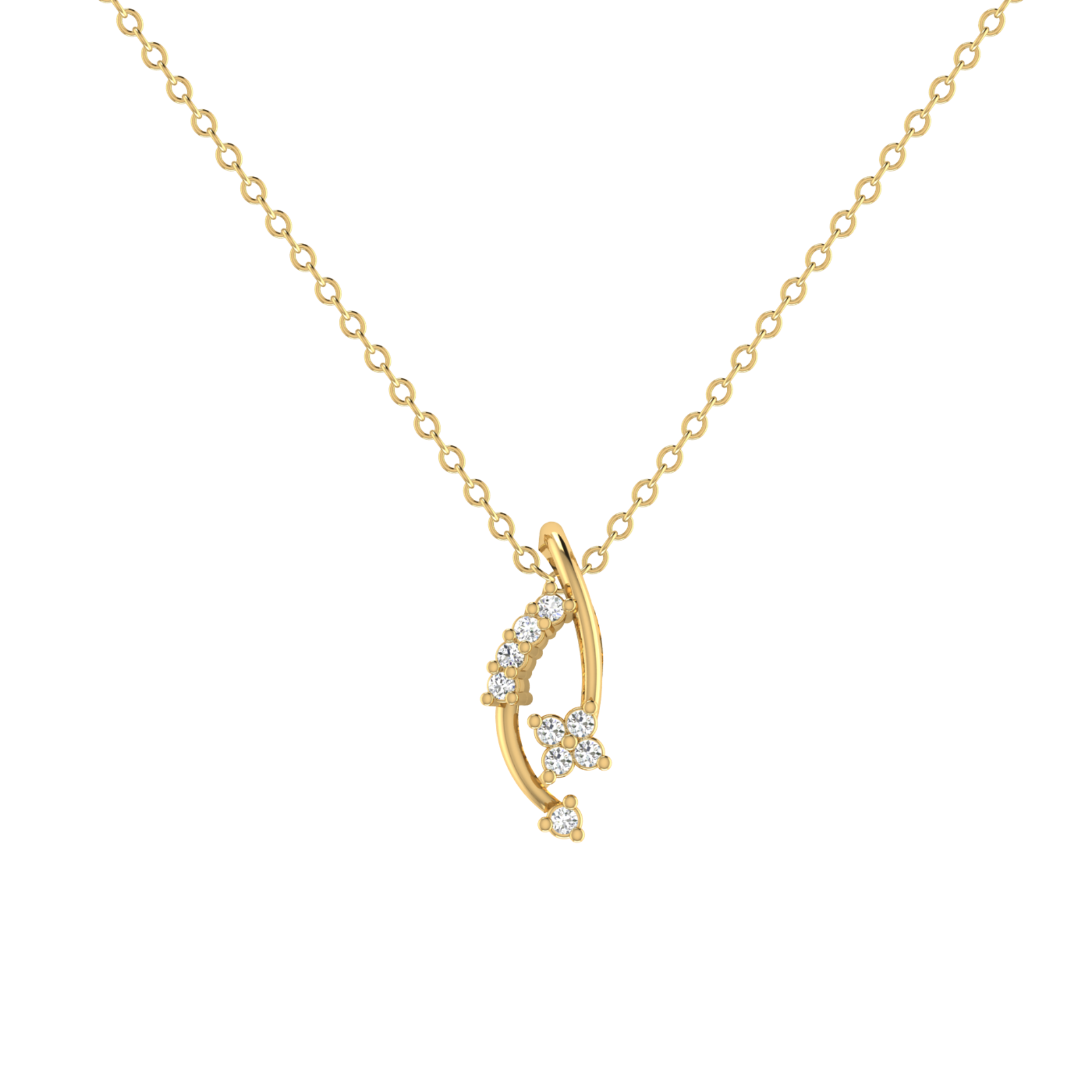 Elysian Petal Gold Plated Lab Grown Diamond Pendant