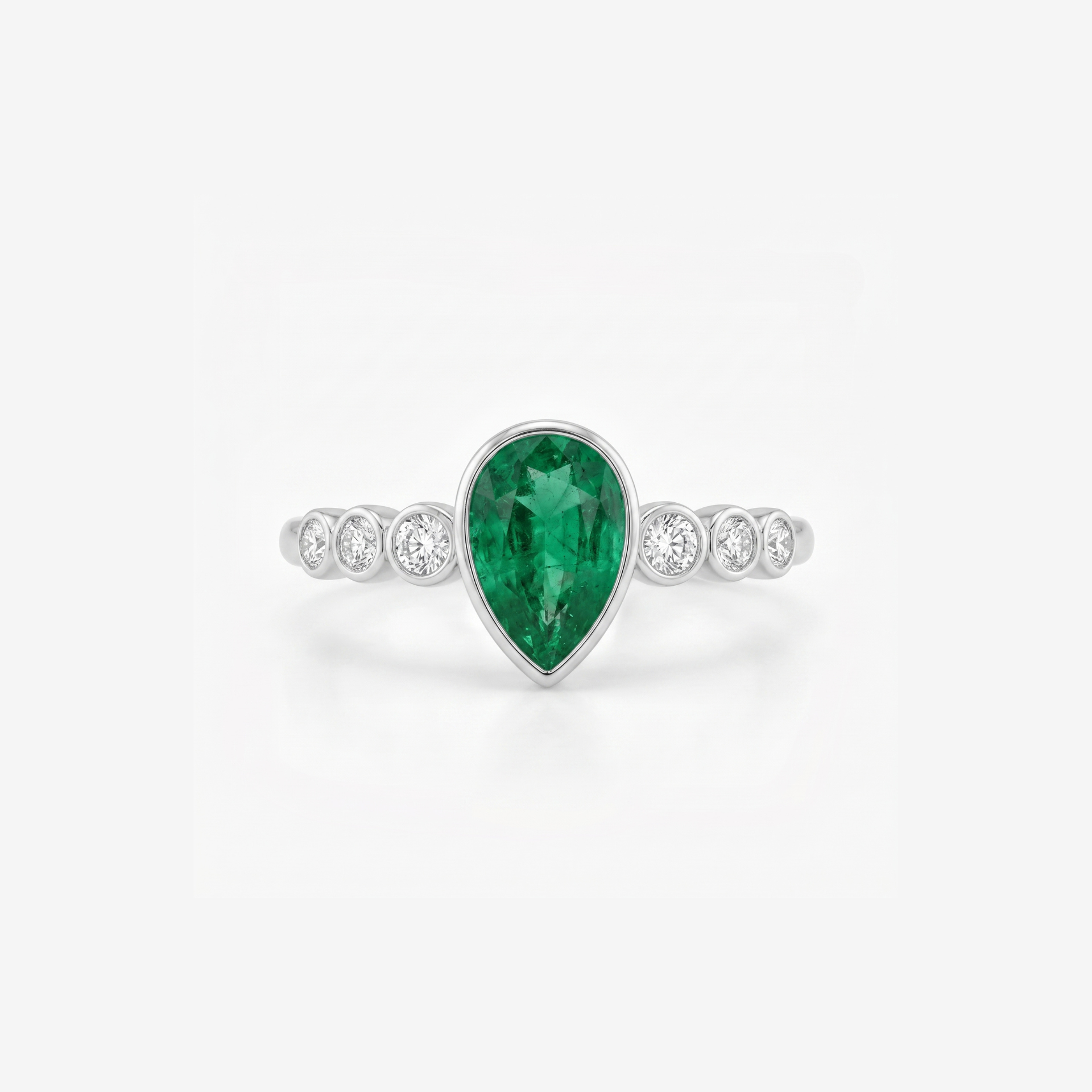 Vector Milgrain Platinum Plated Lab Grown Diamond Ring