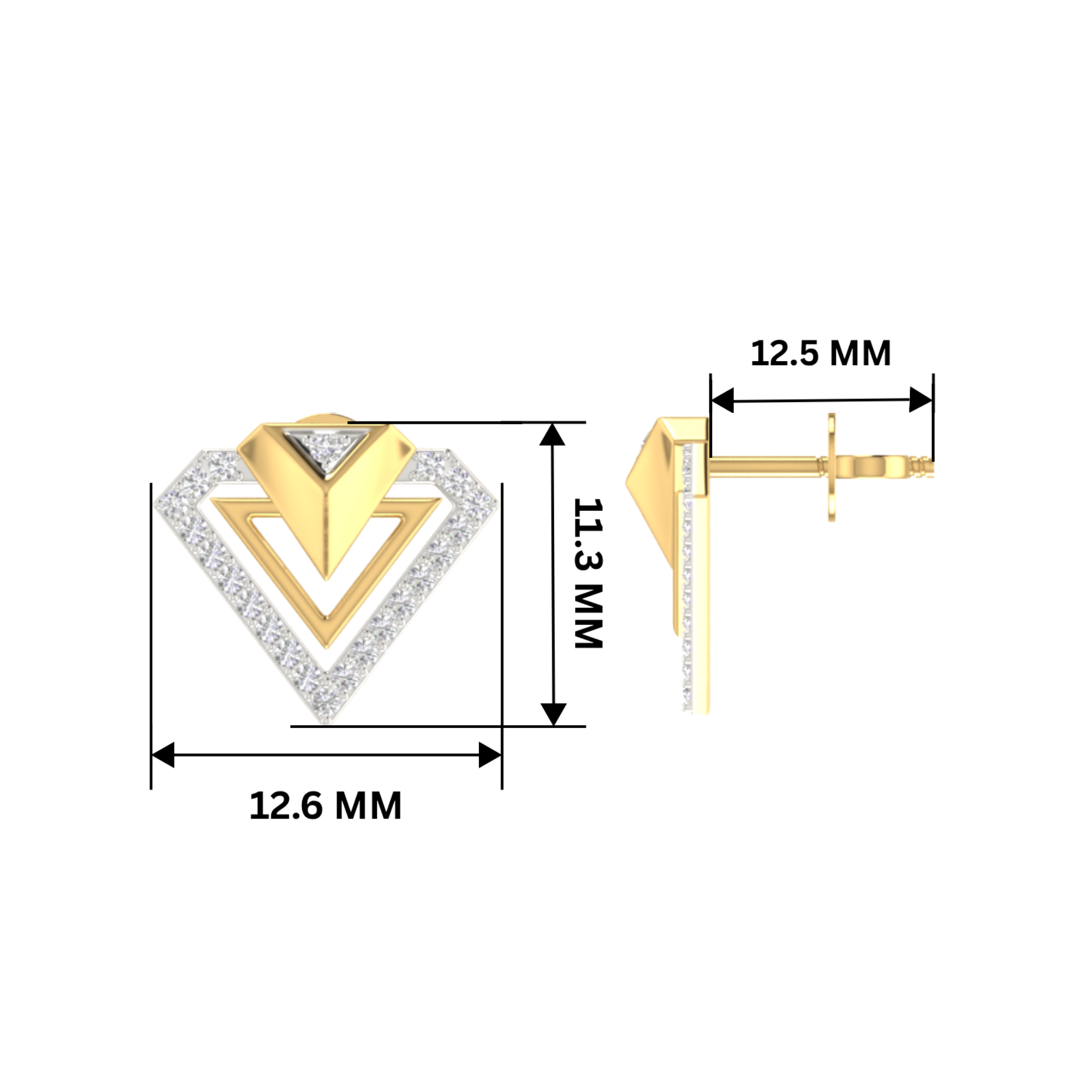 Nexus Prism Gold Plated Lab Grown Diamond Earrings