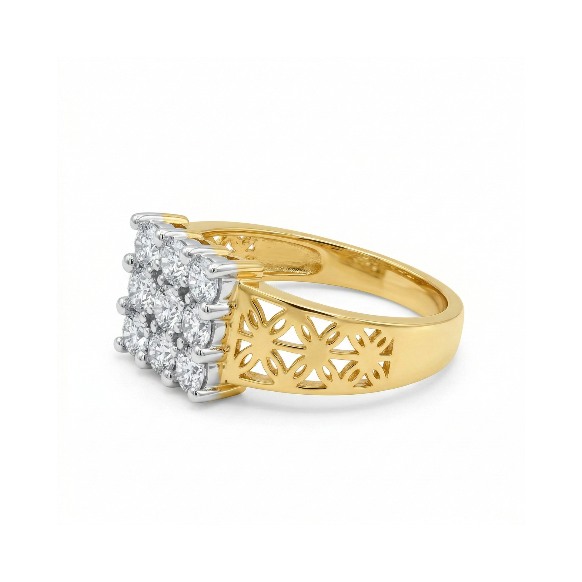 Imperial Square Cluster Lab Grown Diamond Ring