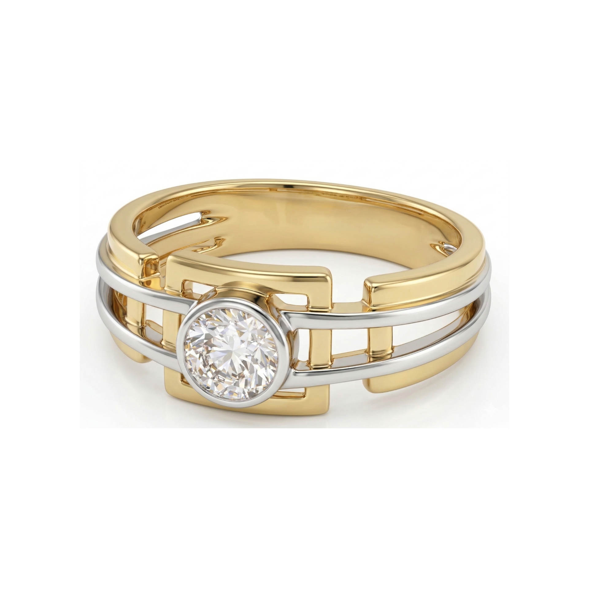 Dual Axis Solitaire Lab Grown Diamond Ring