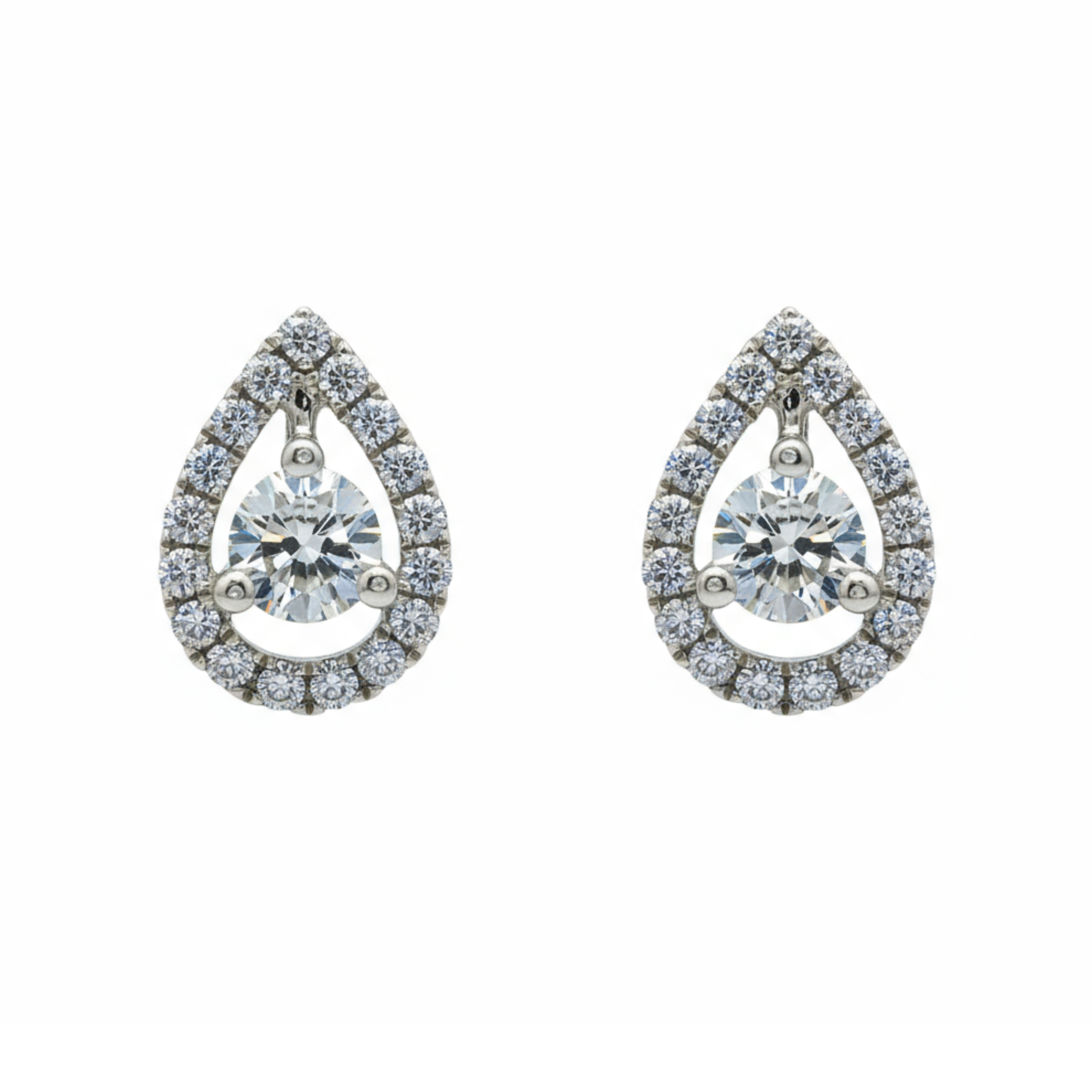 Teardrop Halo Lab Grown Diamond Earrings