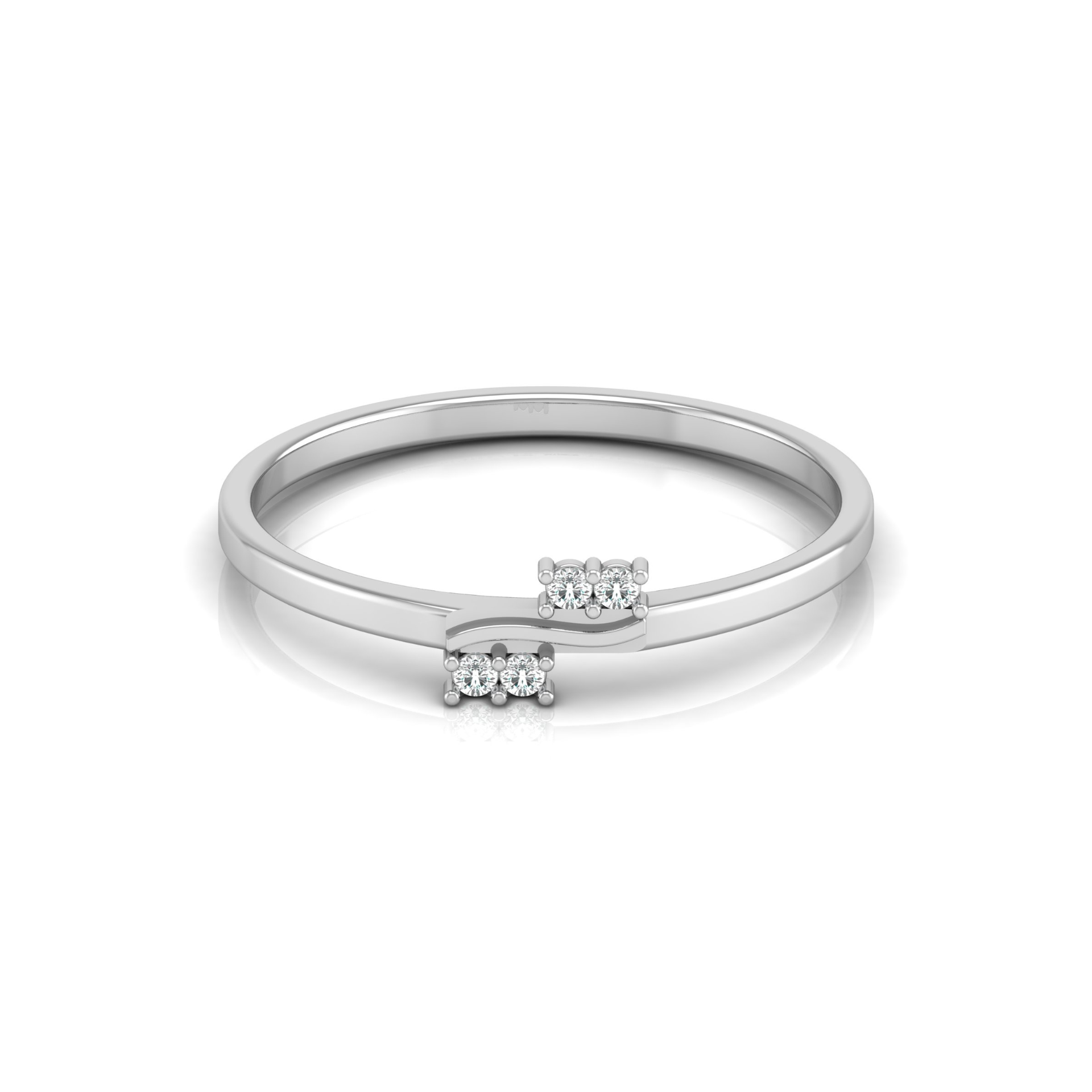 Duo Drift Platinum Plated Lab Grown Diamond Ring