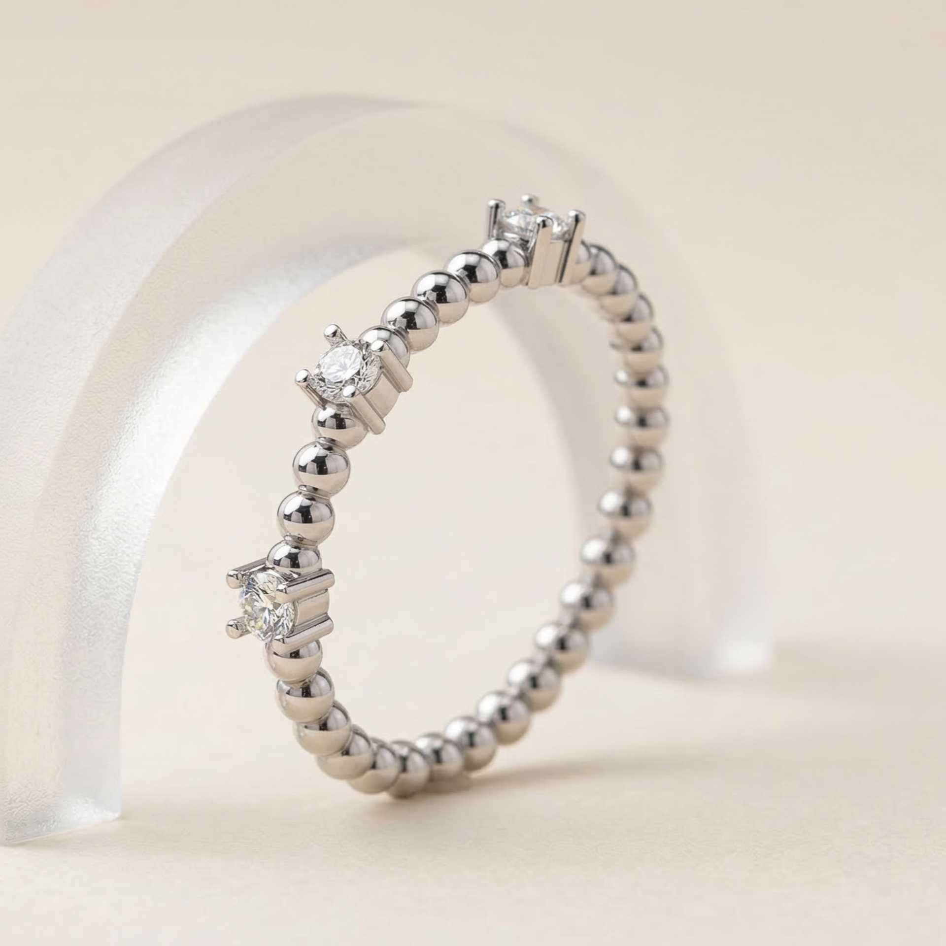 Comet Trail Platinum Plated Lab Grown Diamond Ring