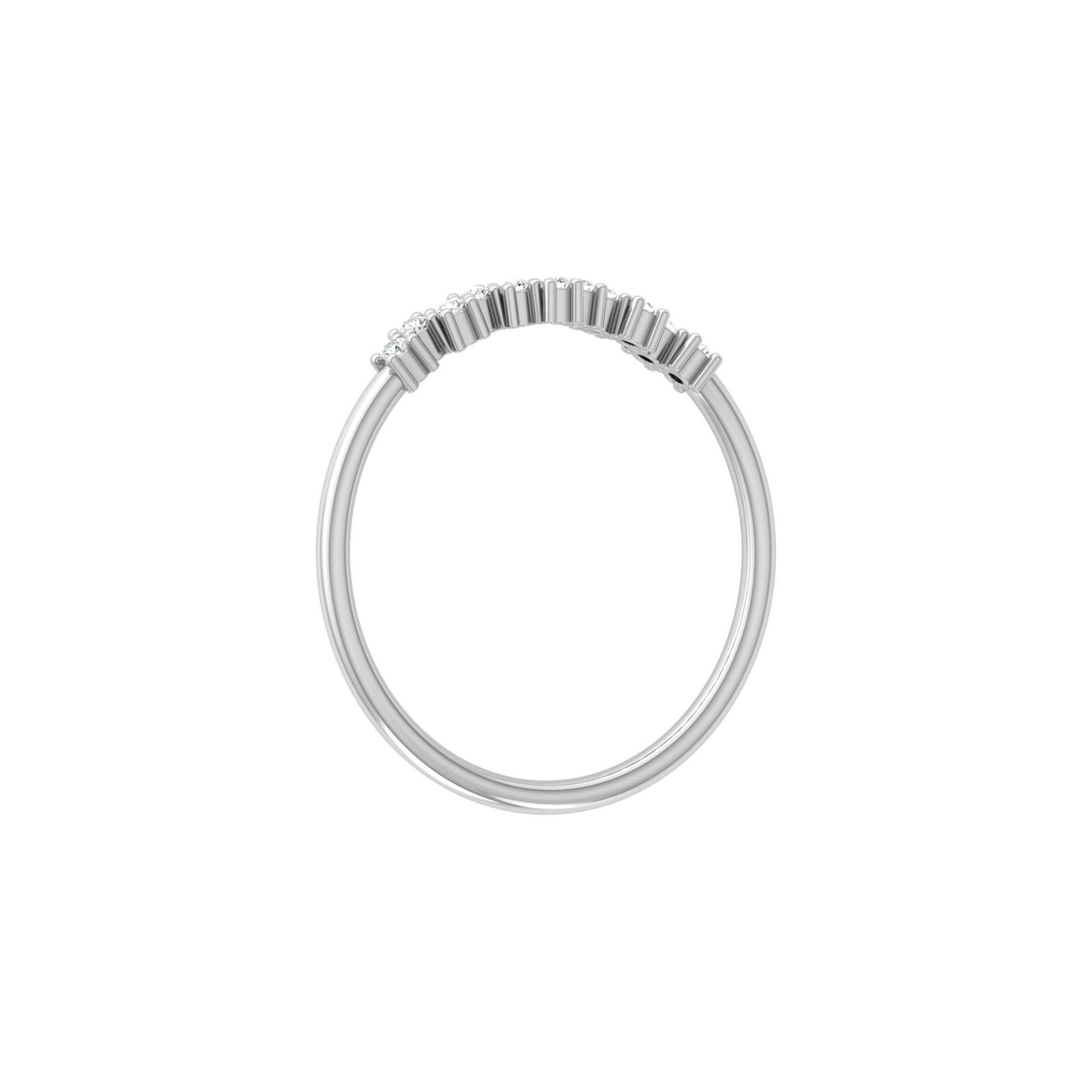 Serrated Shimmer Platinum Plated Lab Grown Diamond Ring