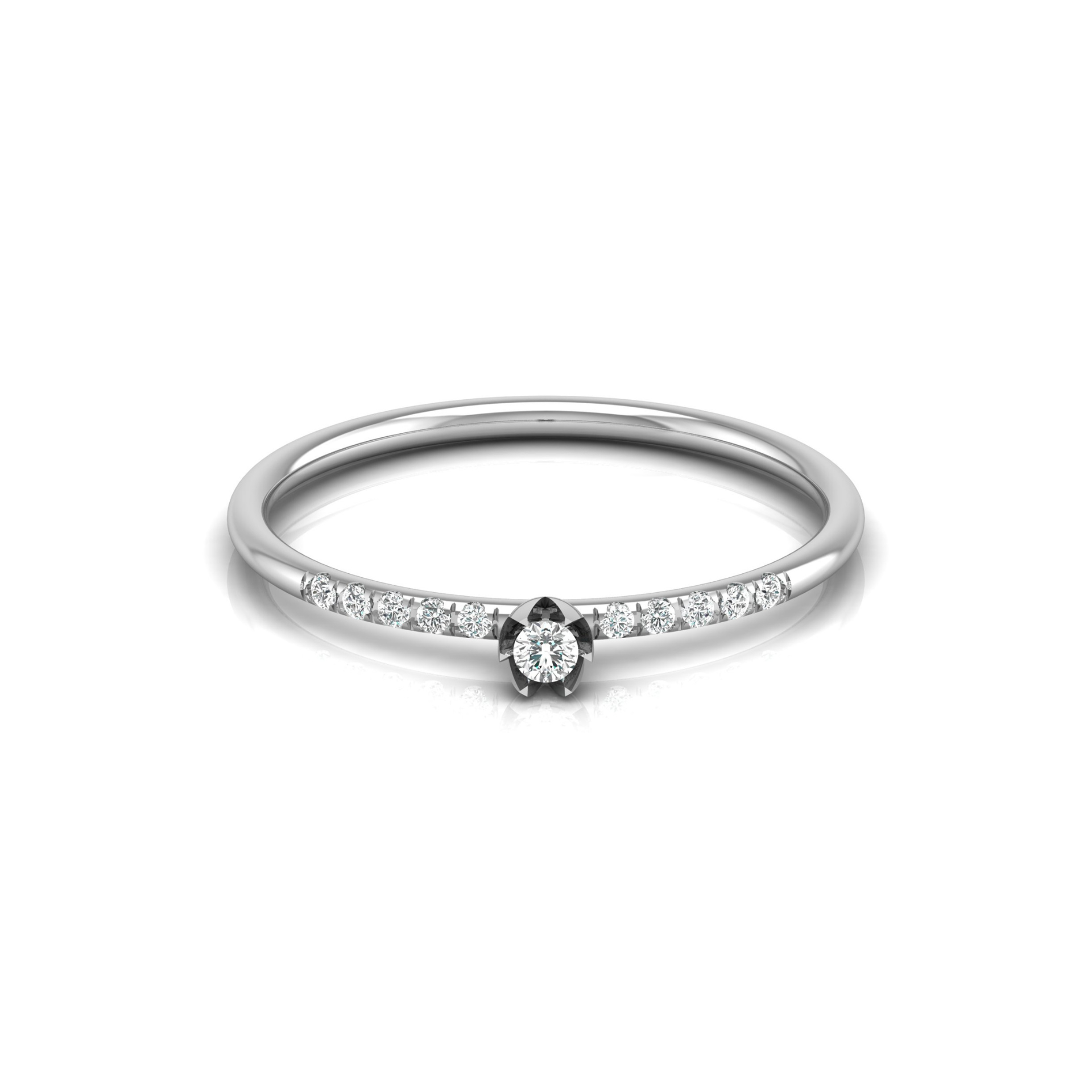 Amour Petal Platinum Plated Lab Grown Diamond Ring