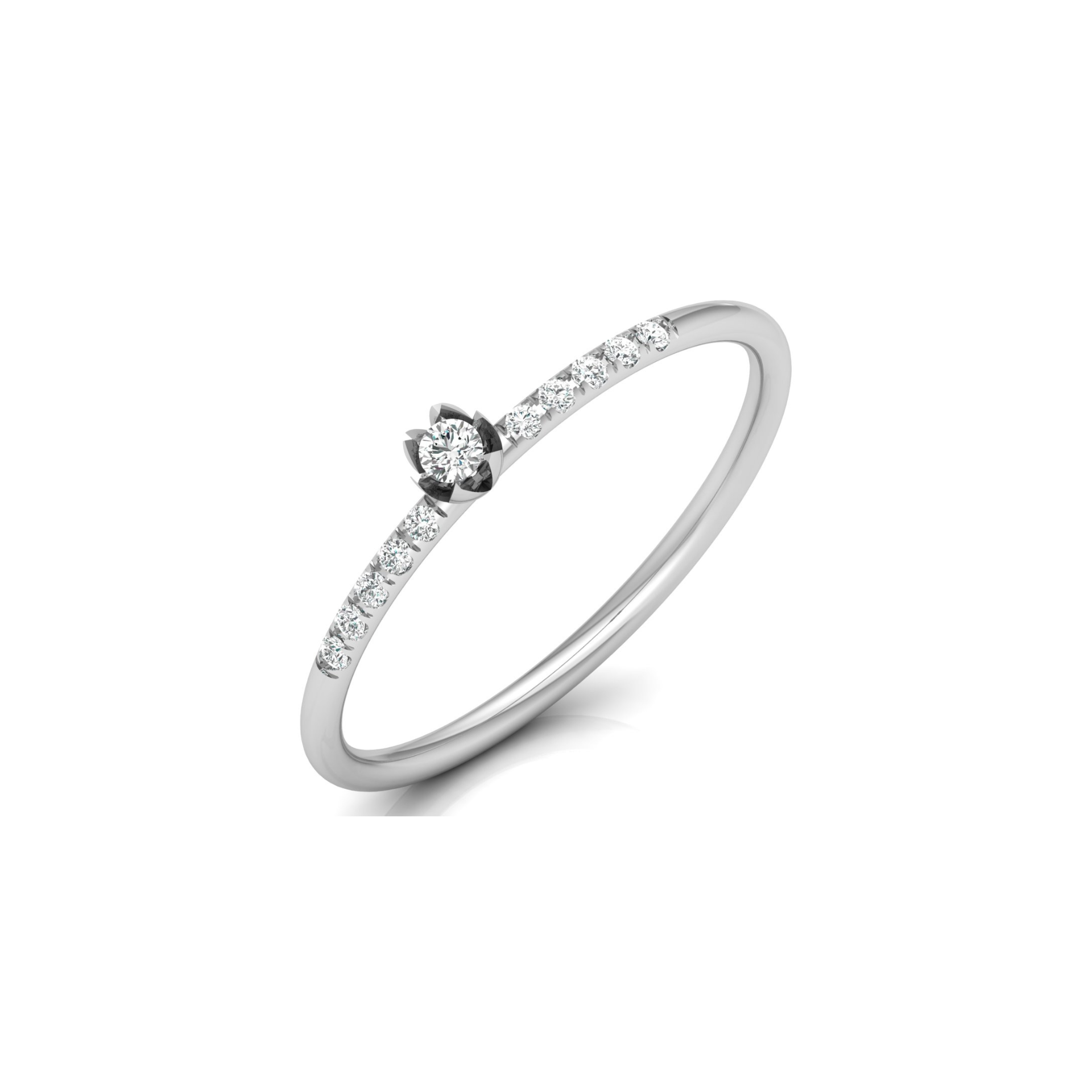 Amour Petal Platinum Plated Lab Grown Diamond Ring