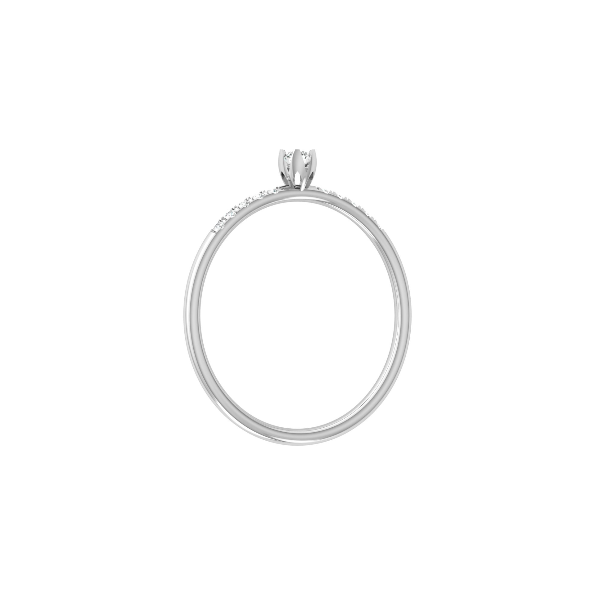 Amour Petal Platinum Plated Lab Grown Diamond Ring
