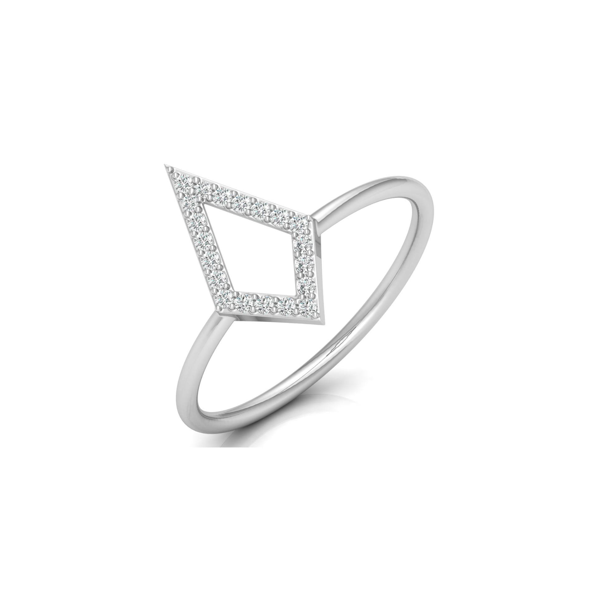Geometric Kite Platinum Plated Lab Grown Diamond Ring