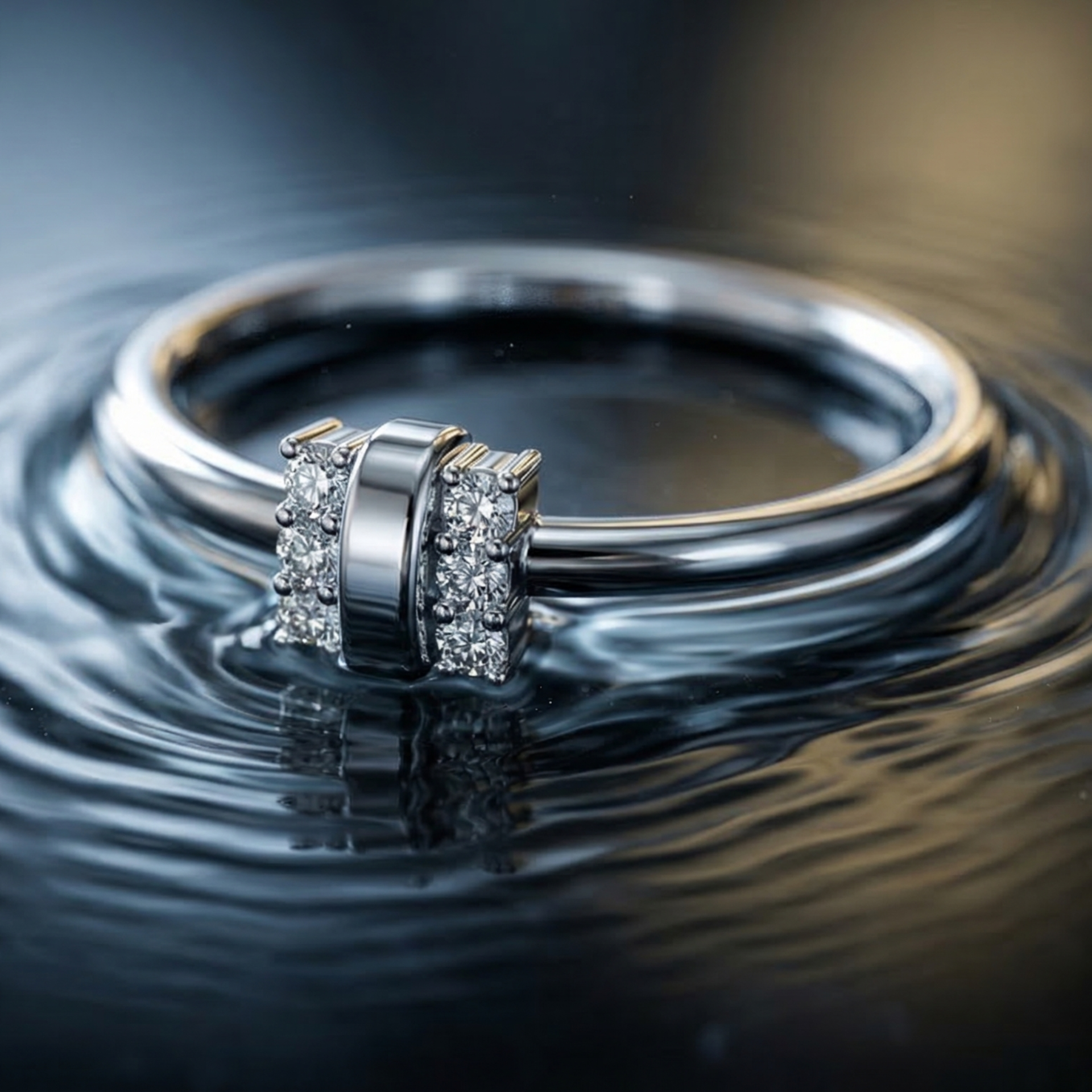 Orion Bar Platinum Plated Lab Grown Diamond Ring