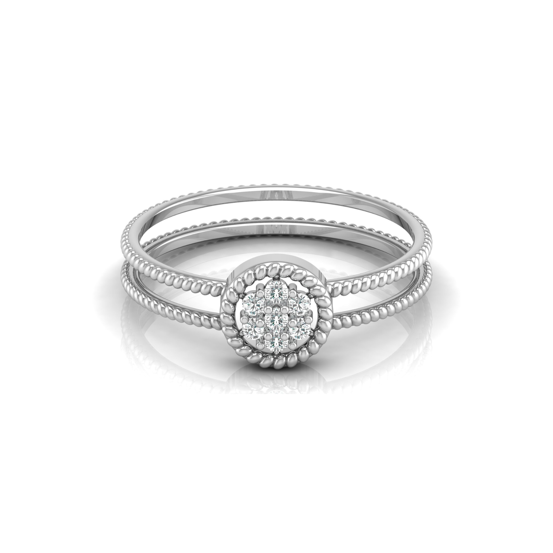 Coastal Orbit Platinum Plated Lab Grown Diamond Ring