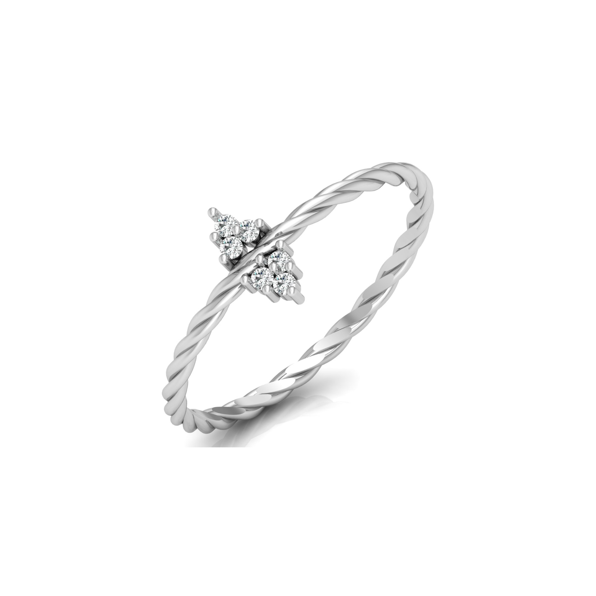 Anchor Point Platinum Plated Lab Grown Diamond Ring