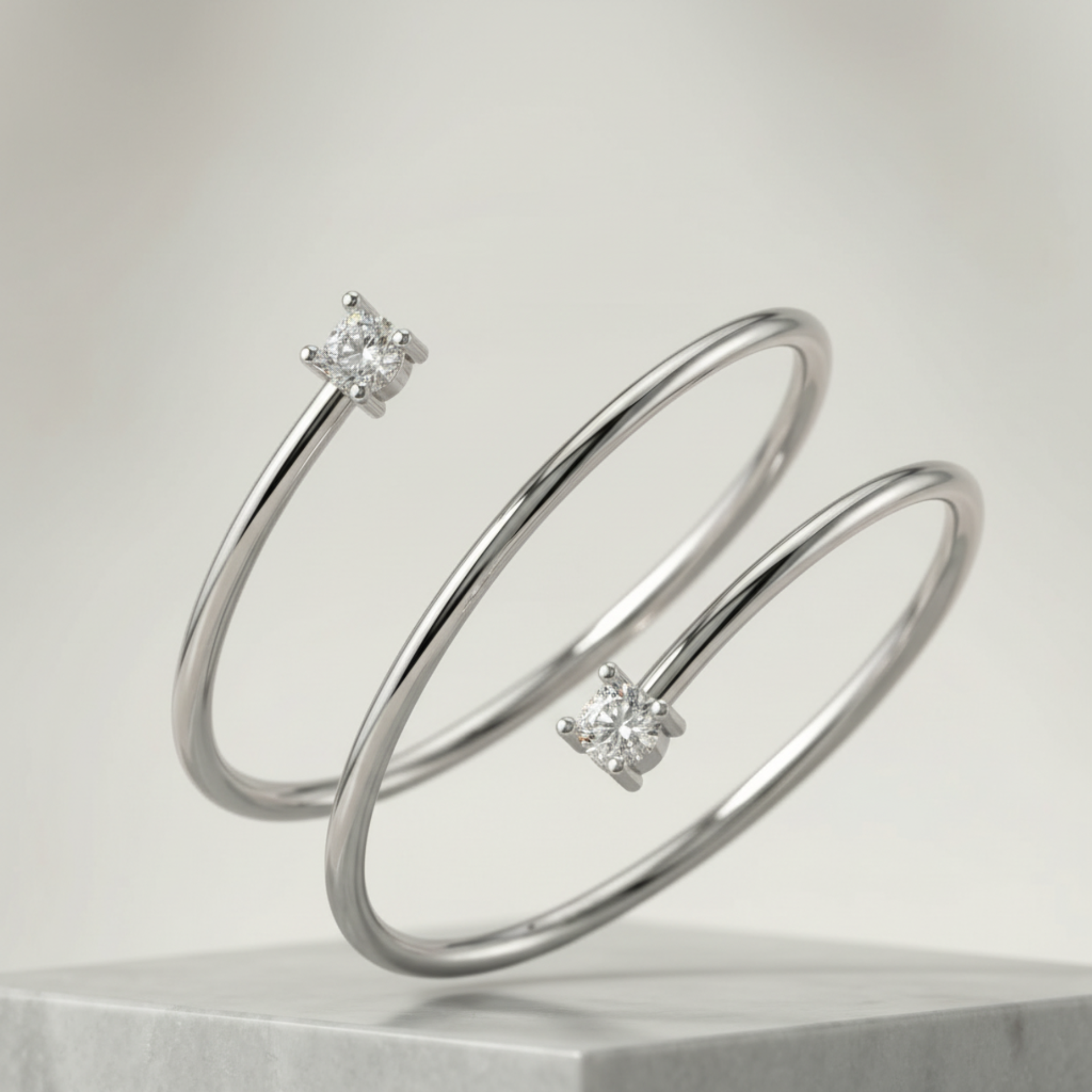 Triple Helix Platinum Plated Lab Grown Diamond Ring