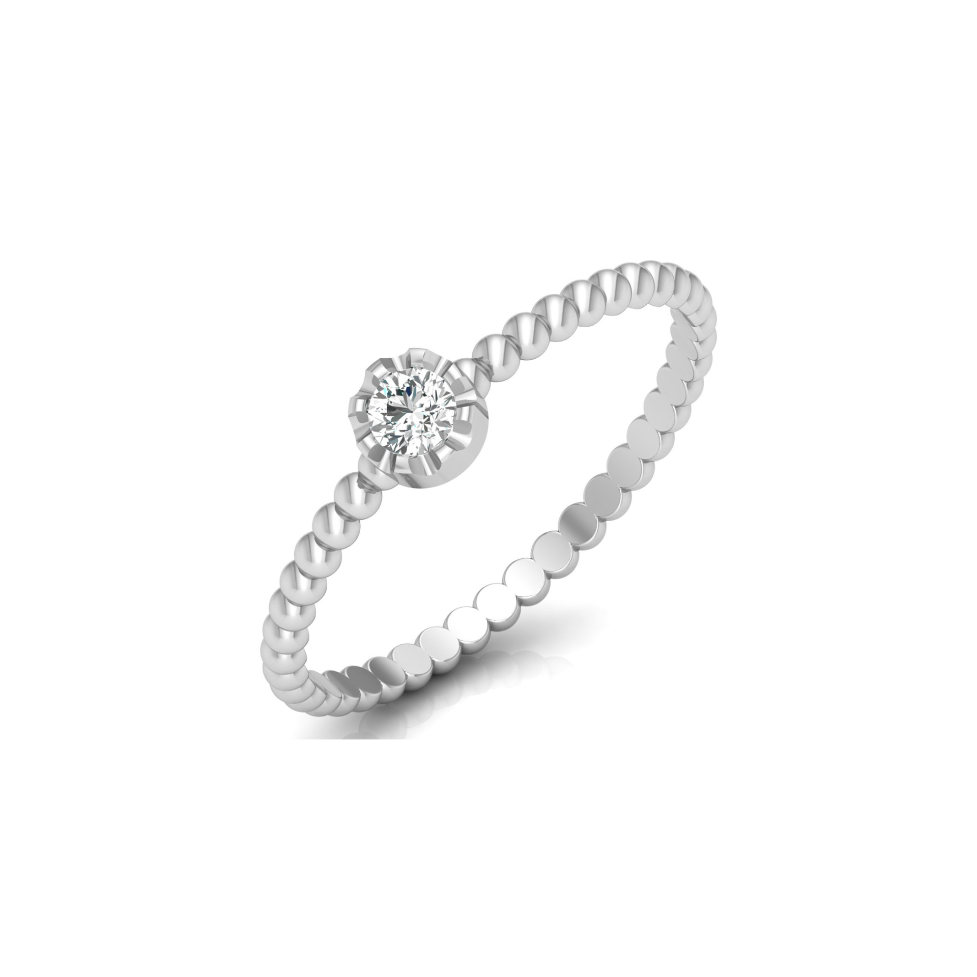 Frost Point Platinum Plated Lab Grown Diamond Ring