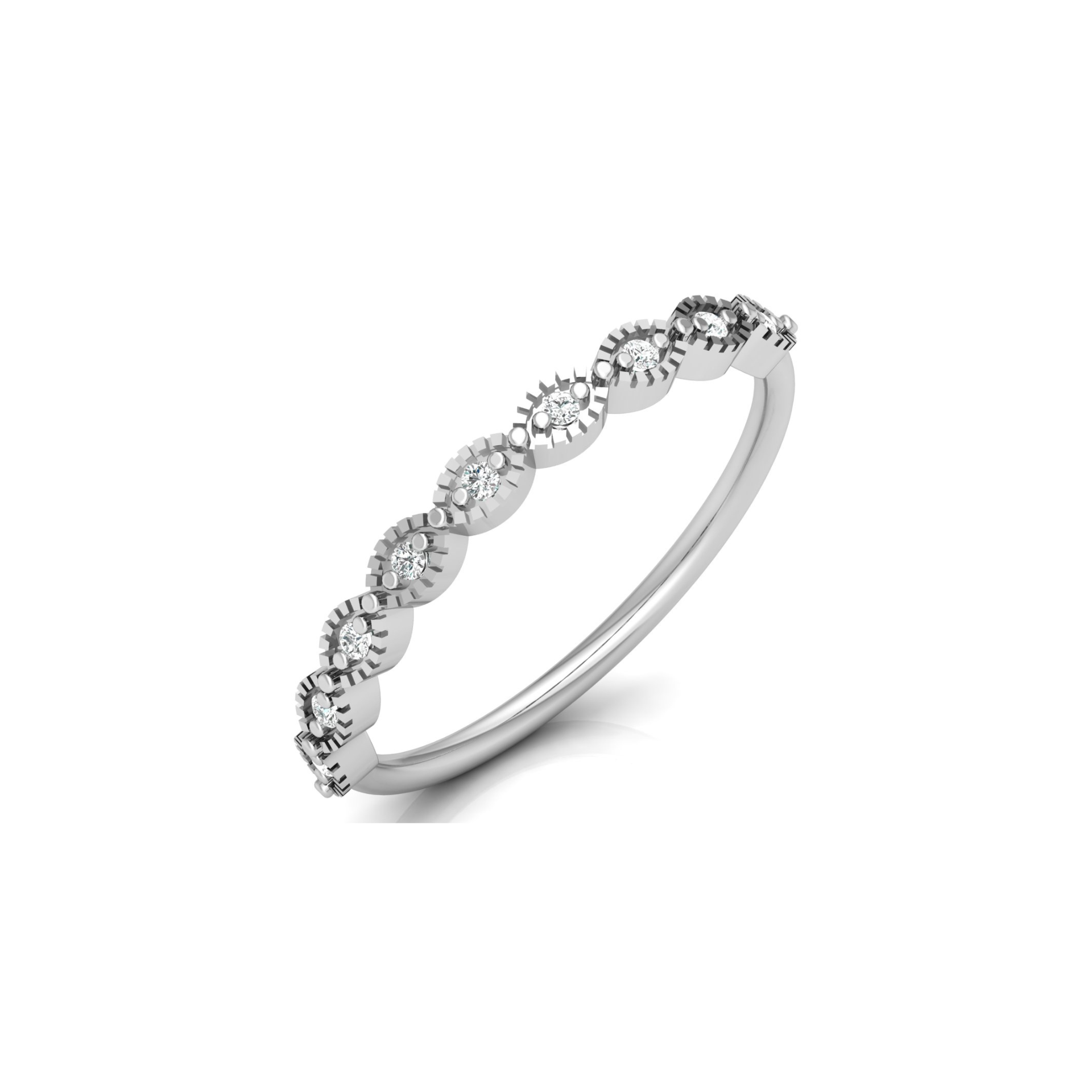 Thistle Link Platinum Plated Lab Grown Diamond Ring