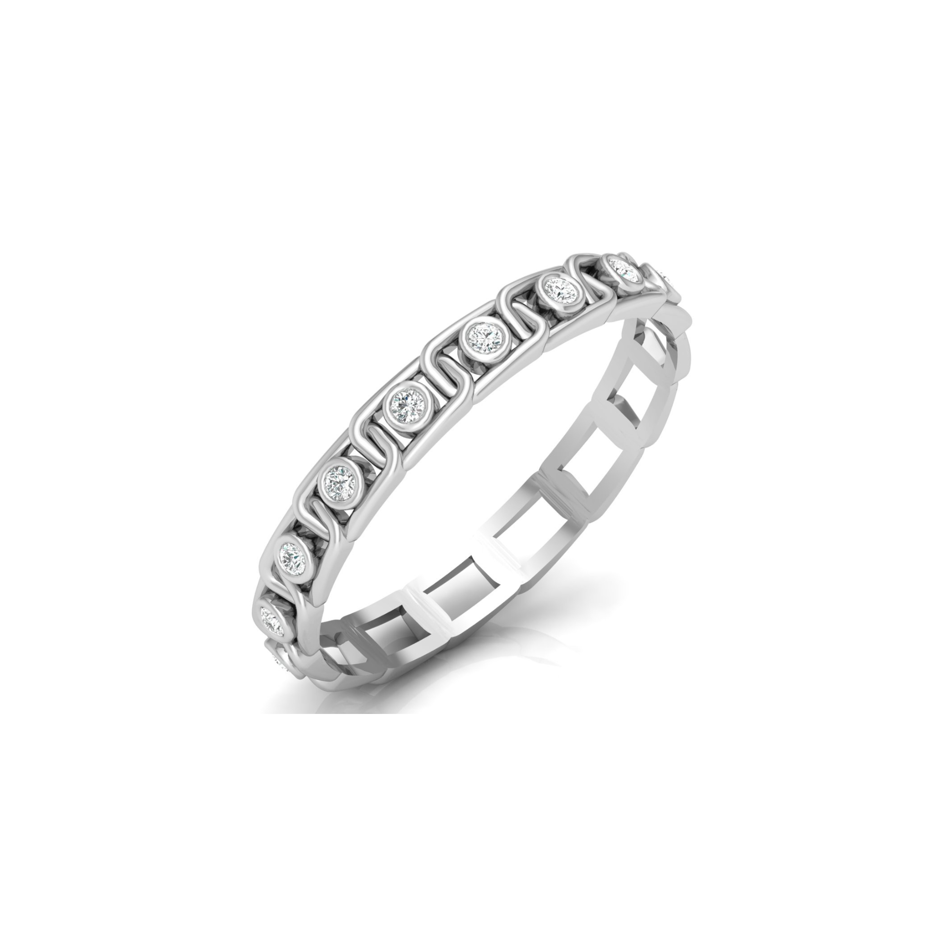 Bonded Bezel Platinum Plated Lab Grown Diamond Ring