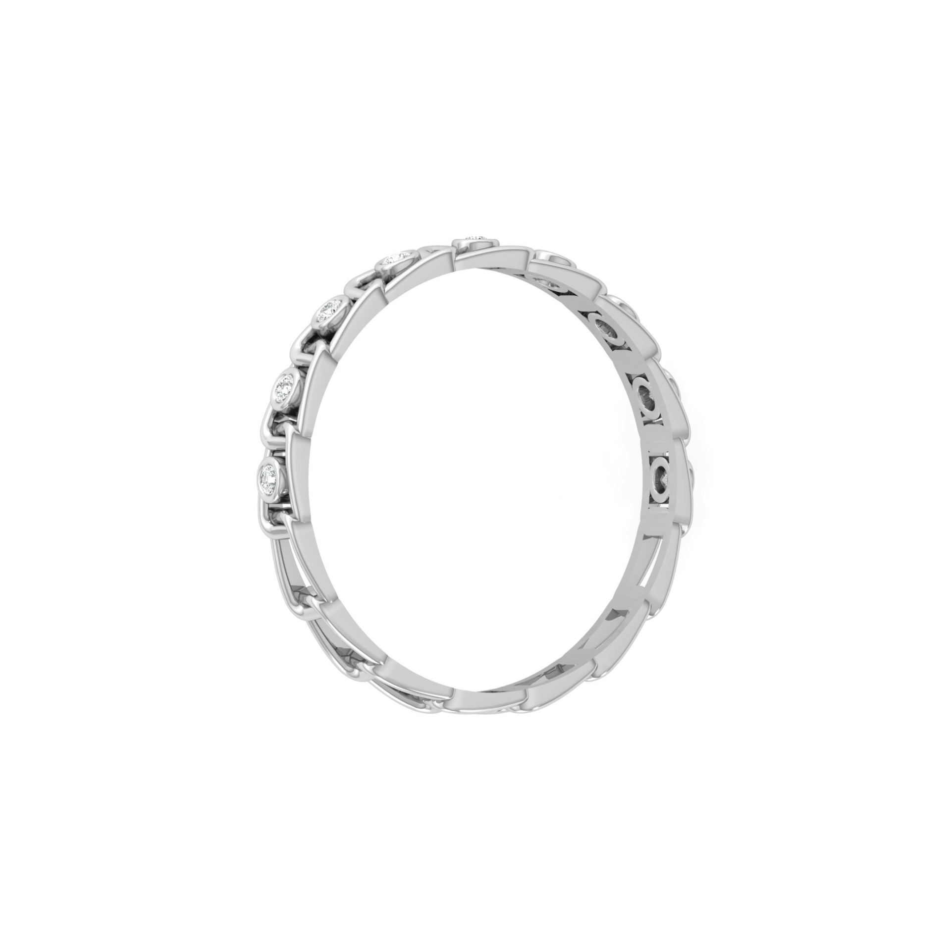Bonded Bezel Platinum Plated Lab Grown Diamond Ring