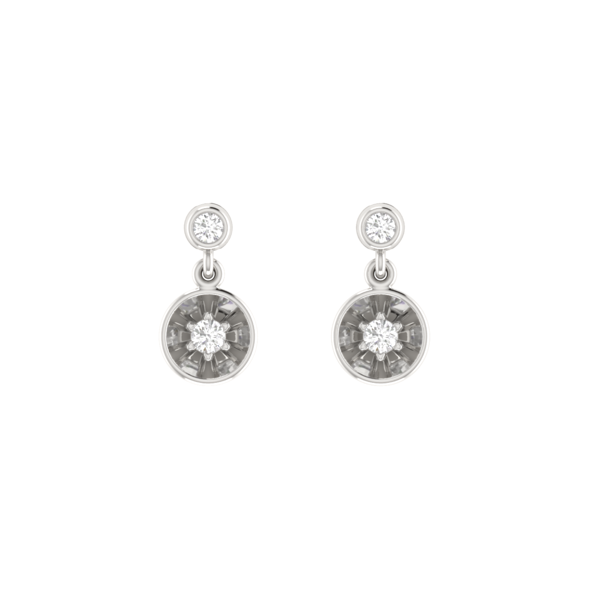 Turbine Platinum Plated Lab Grown Diamond Earrings