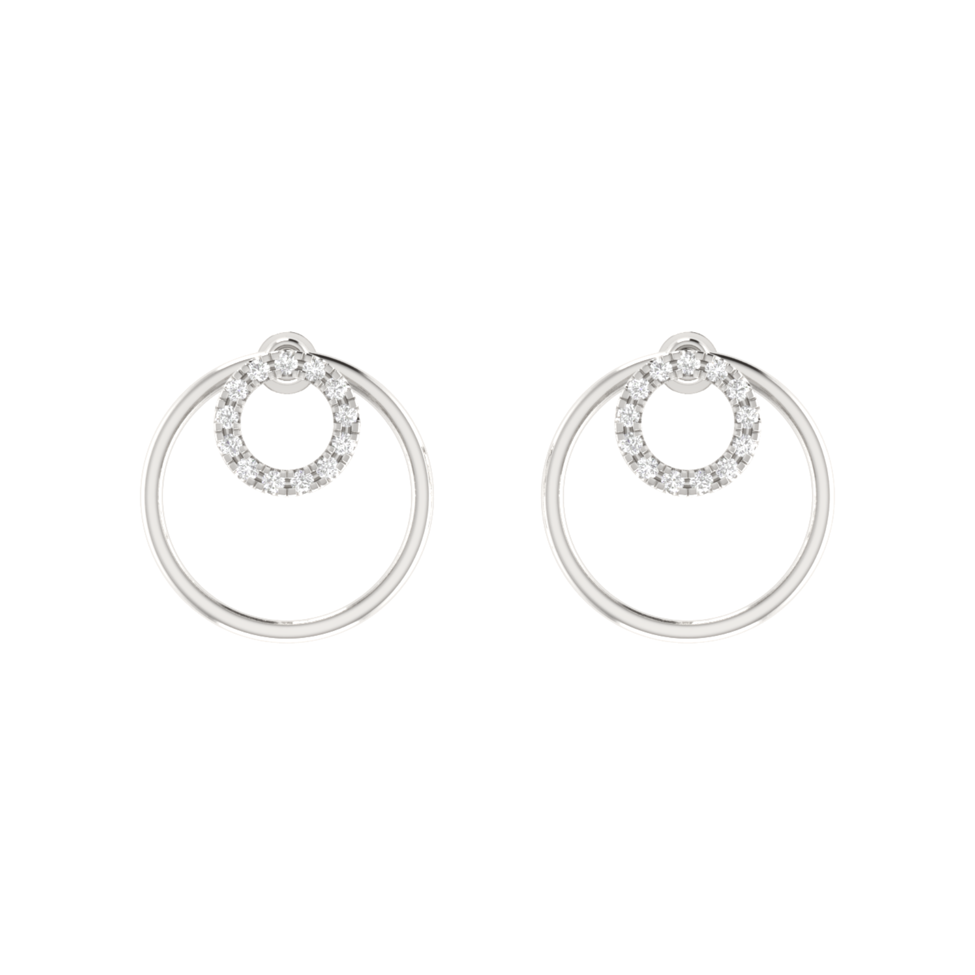 Isotropic Orbit Platinum Plated Lab Grown Diamond Earrings