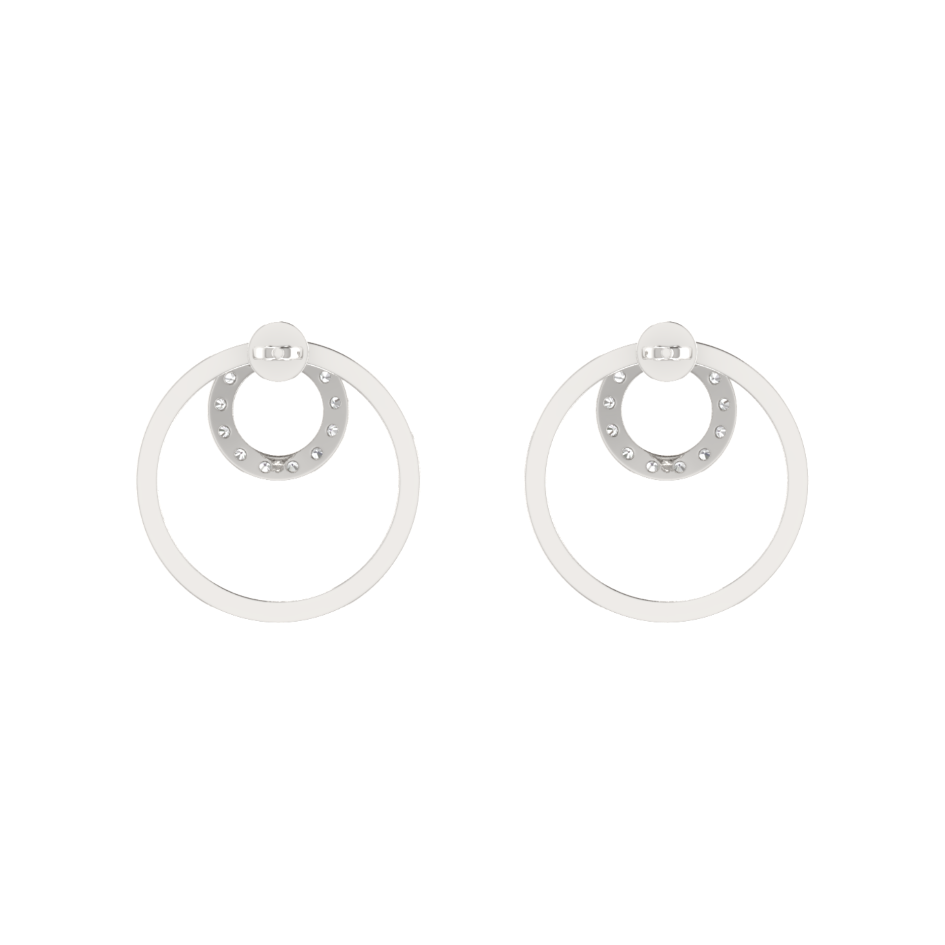 Isotropic Orbit Platinum Plated Lab Grown Diamond Earrings