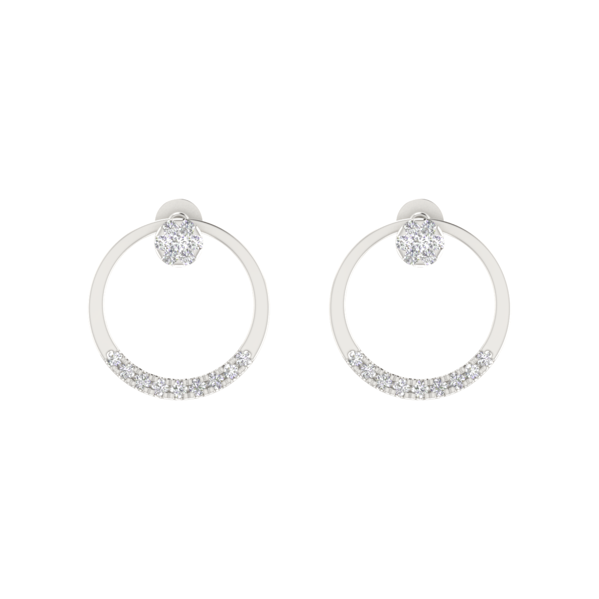 Axiom Rim Platinum Plated Lab Grown Diamond Earrings