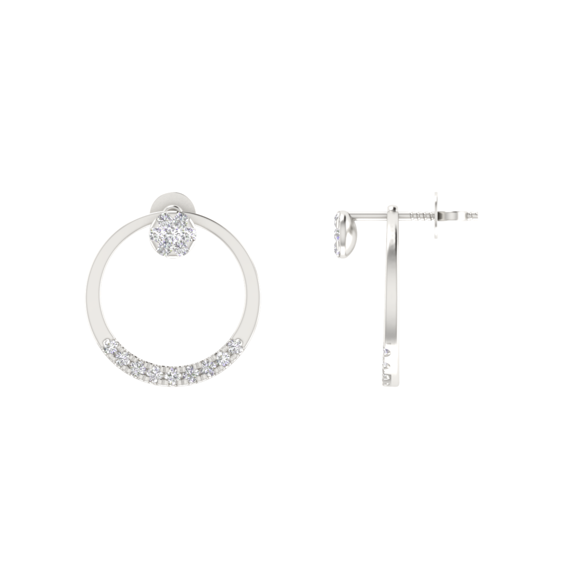 Axiom Rim Platinum Plated Lab Grown Diamond Earrings