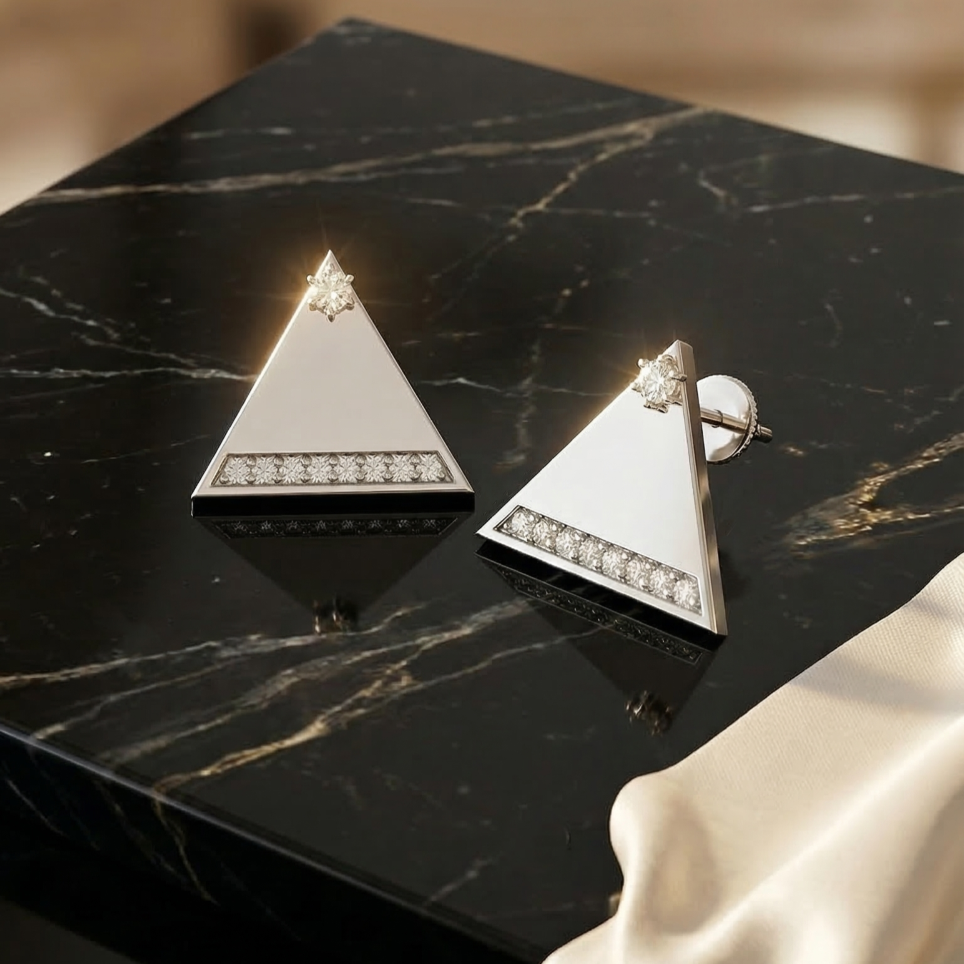 Edge Delta Glow Platinum Plated Lab Grown Diamond Earrings
