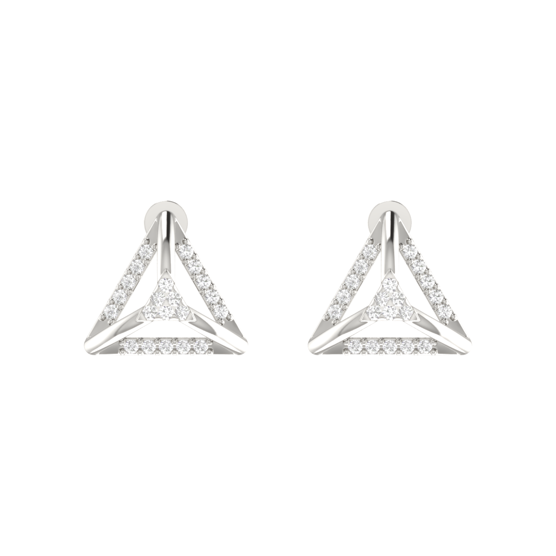 Shard Spark Platinum Plated Lab Grown Diamond Earrings