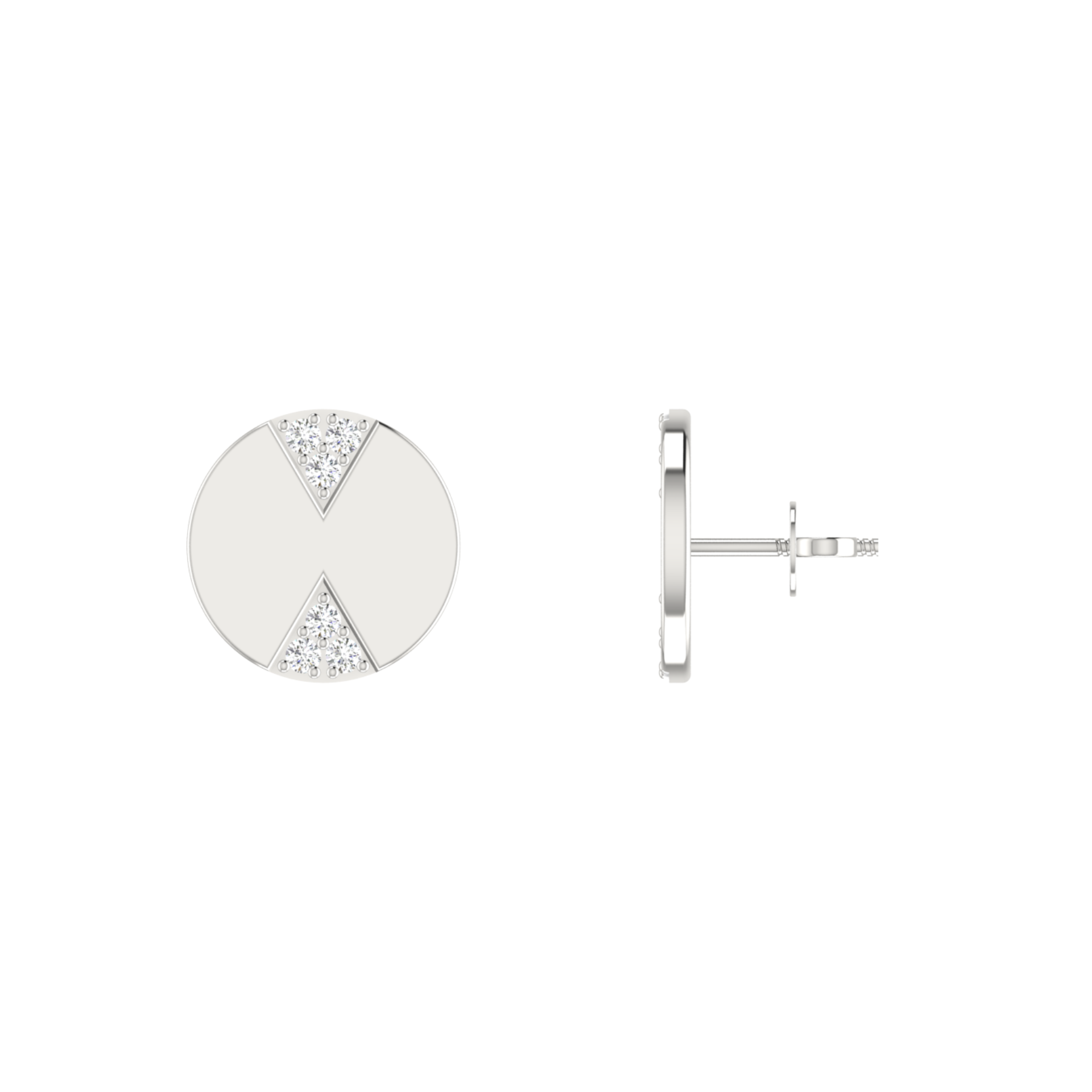 Slash Orbit Platinum Plated Lab Grown Diamond Earrings